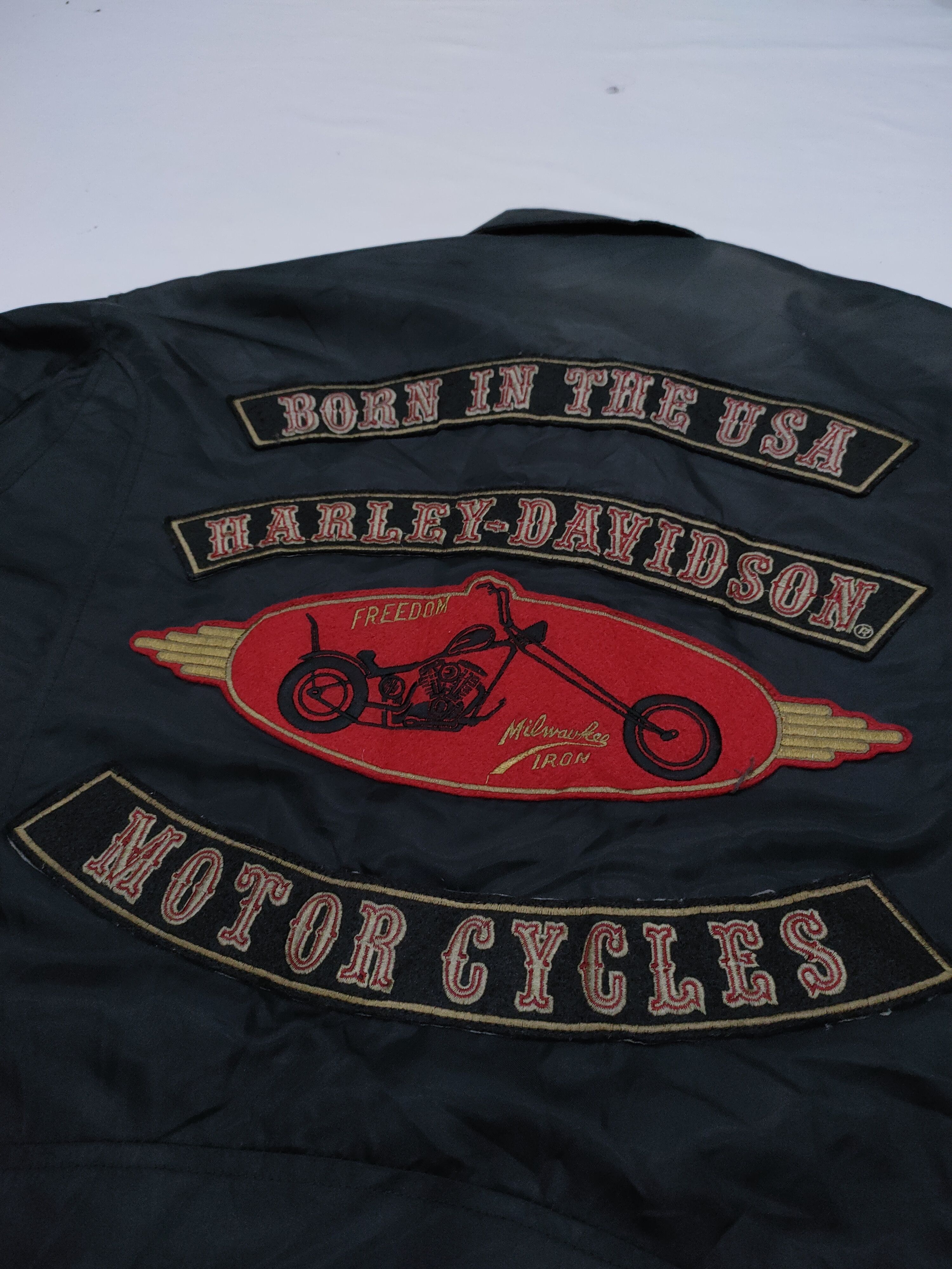 Harley Davidson VTG HARLEY DAVIDSON MILWAUKEE IRON QUILTED BIKER JACKET Size US L / EU 52-54 / 3 - 3 Thumbnail