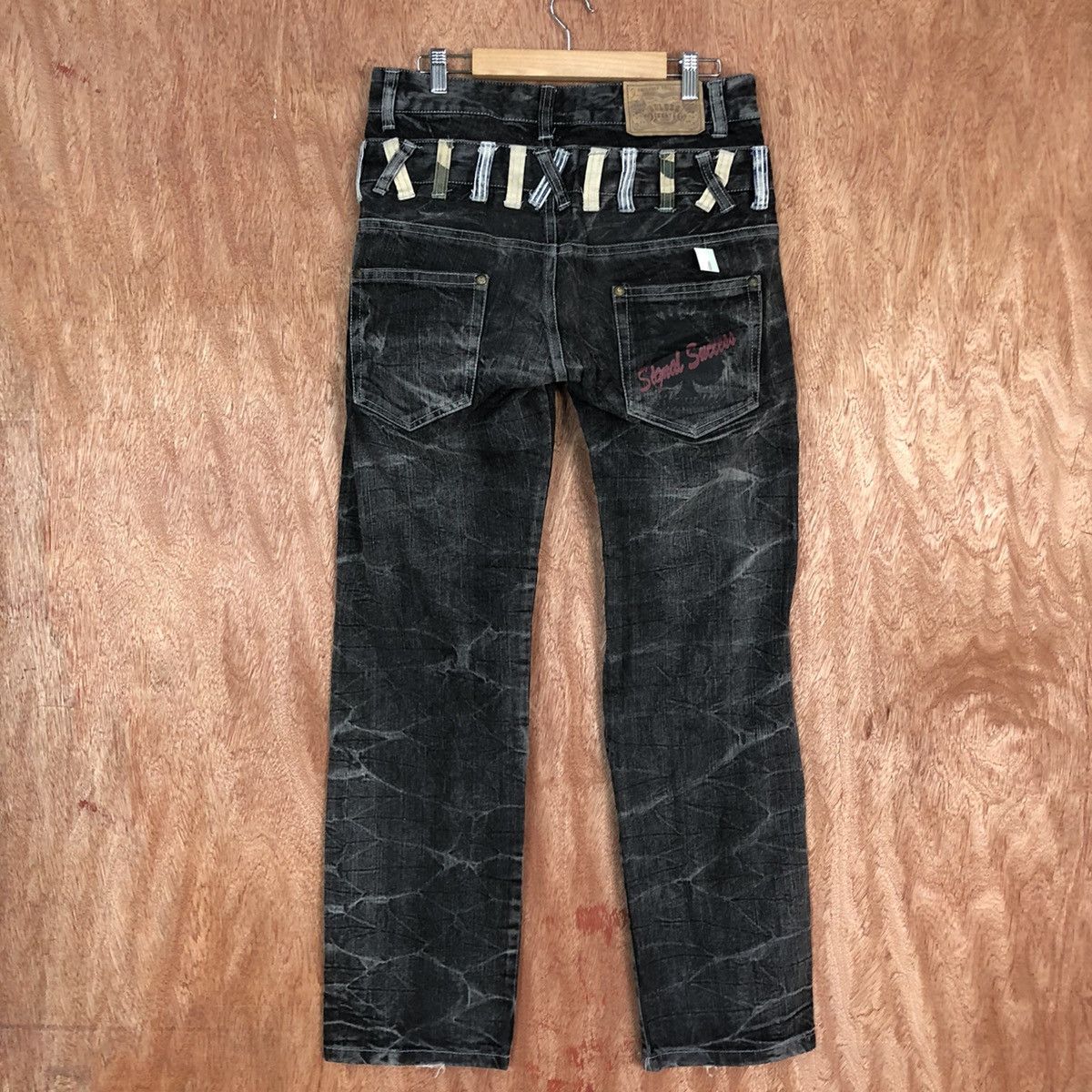 Japanese Brand Creation skull Black double waist Denim Jeans Pants #c739DL Size US 30 / EU 46 - 9 Thumbnail