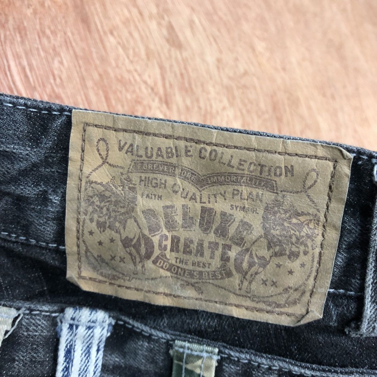 Japanese Brand Creation skull Black double waist Denim Jeans Pants #c739DL Size US 30 / EU 46 - 13 Thumbnail