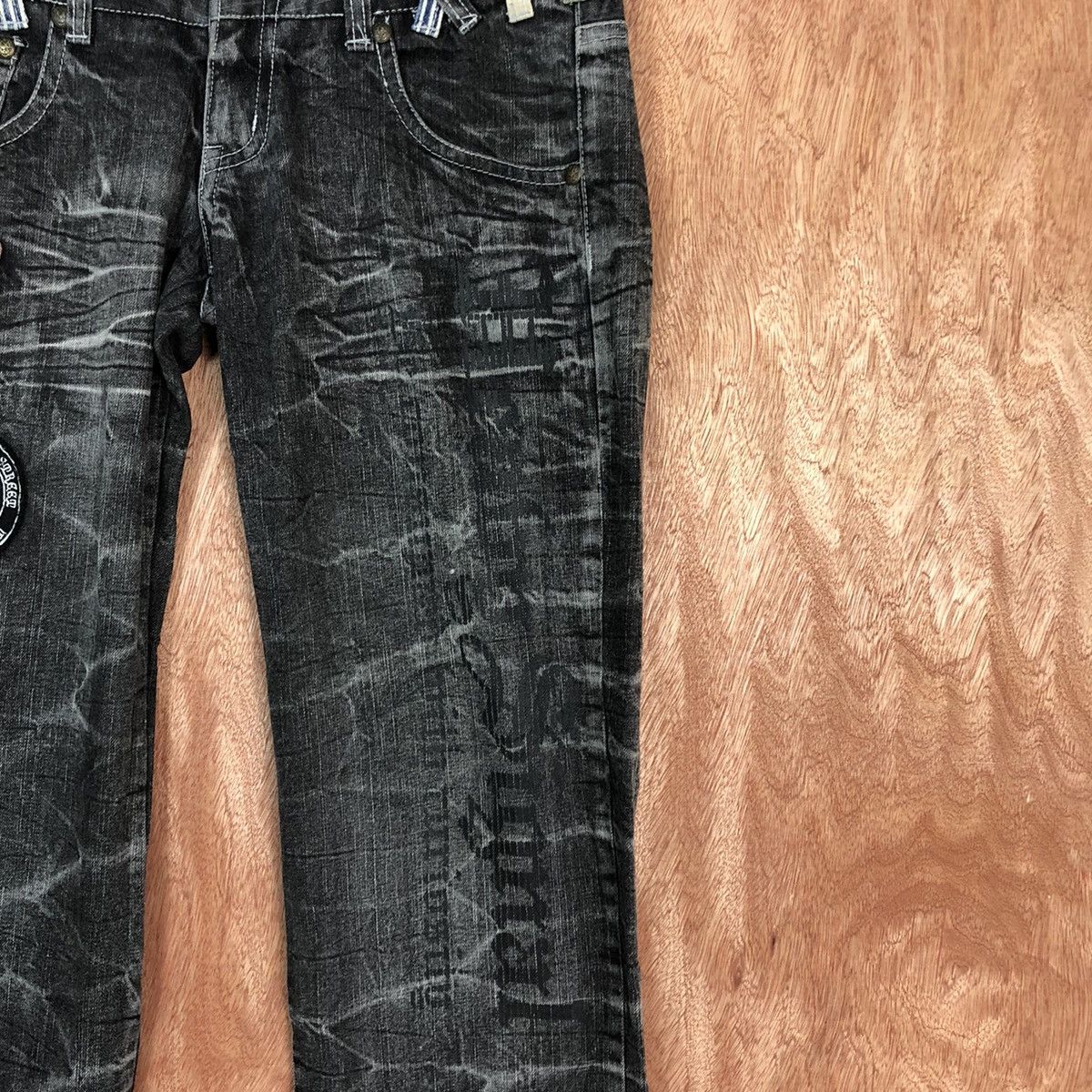 Japanese Brand Creation skull Black double waist Denim Jeans Pants #c739DL Size US 30 / EU 46 - 5 Thumbnail