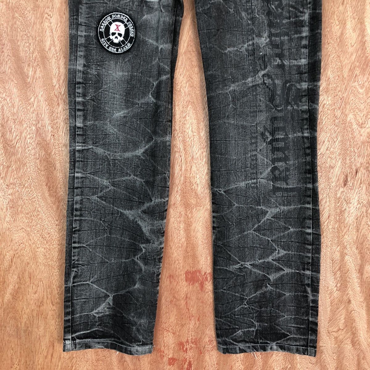 Japanese Brand Creation skull Black double waist Denim Jeans Pants #c739DL Size US 30 / EU 46 - 3 Thumbnail