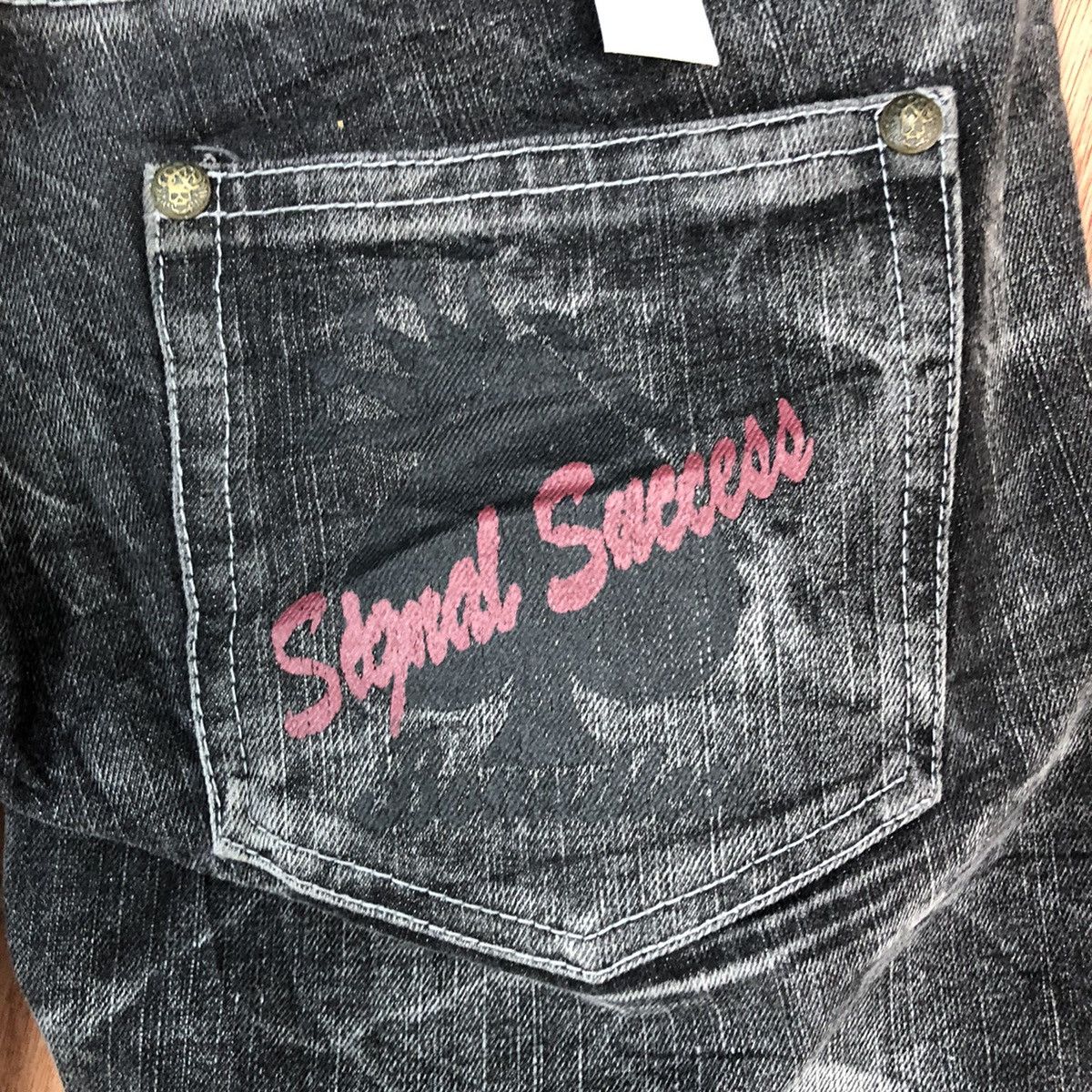 Japanese Brand Creation skull Black double waist Denim Jeans Pants #c739DL Size US 30 / EU 46 - 12 Thumbnail