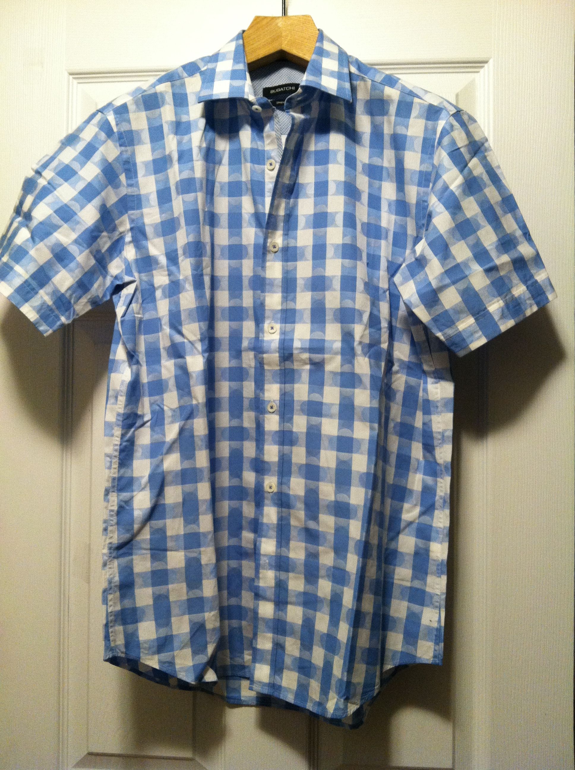 BUGATCHI MENS NEW COTTON SHORT SLEEVE CASUAL SHIRT SIZE: M - Main Image