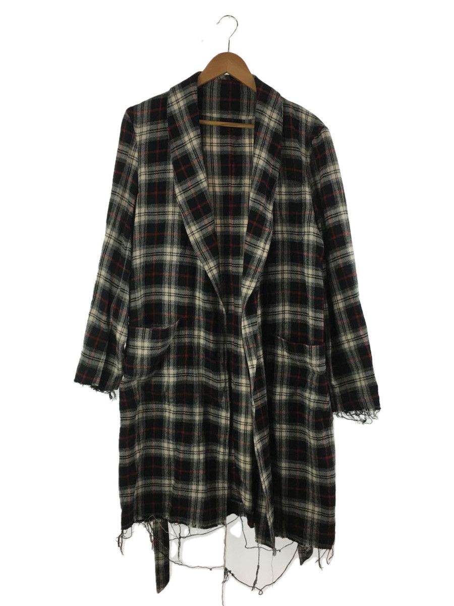 Sweater Multicolor Cut Off Checkered Long Cardigan