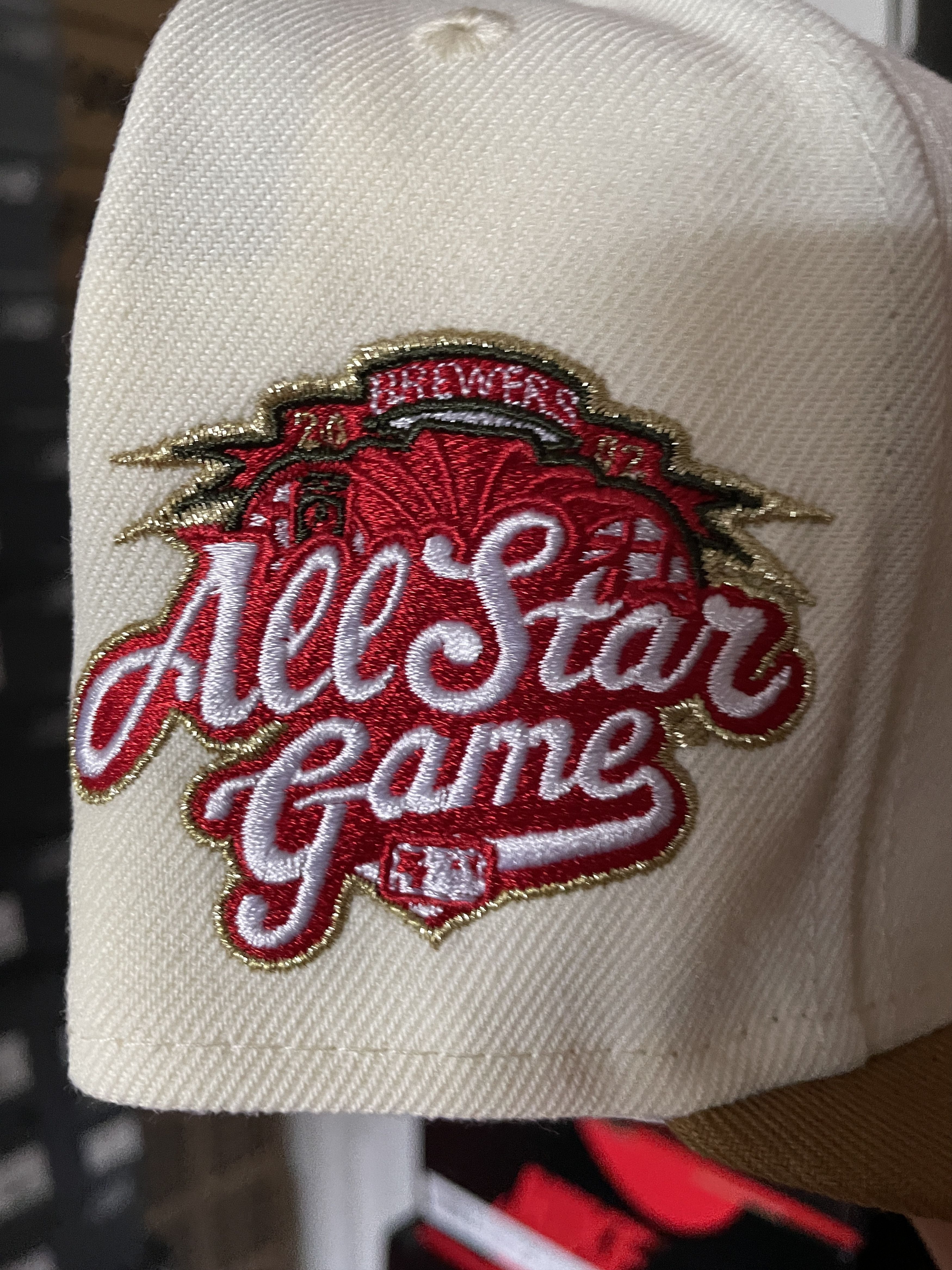 New Era Cream Two 2 Tone Milwaukee Brewers 7 1/8 2002 All Star ASG Size ONE SIZE - 4 Thumbnail