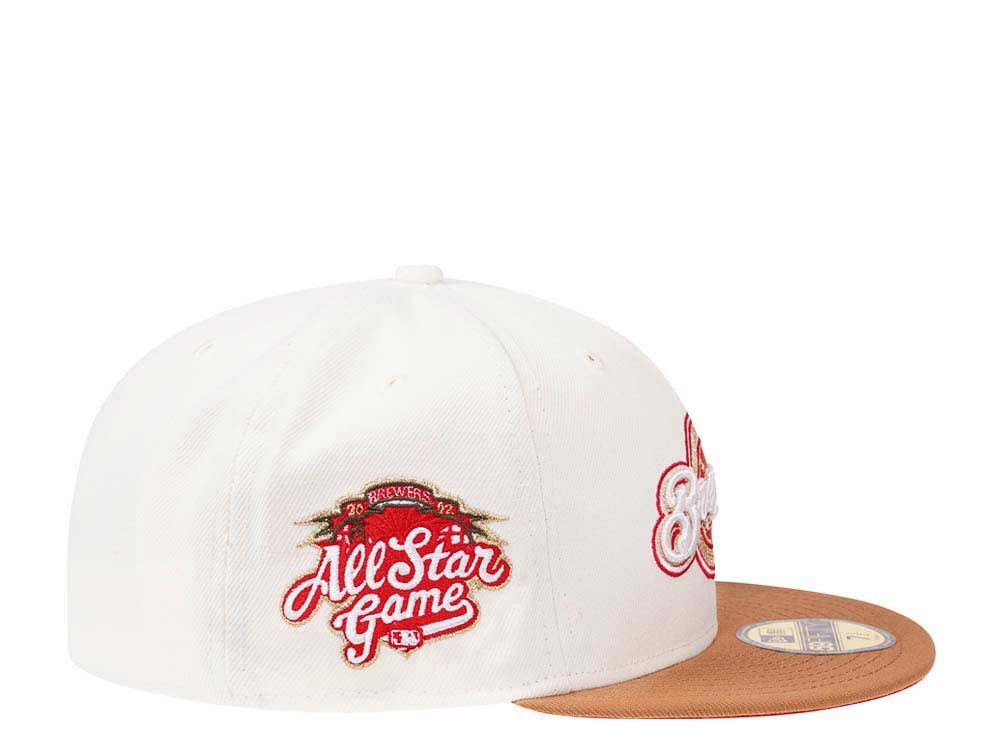 New Era Cream Two 2 Tone Milwaukee Brewers 7 1/8 2002 All Star ASG Size ONE SIZE - 9 Thumbnail