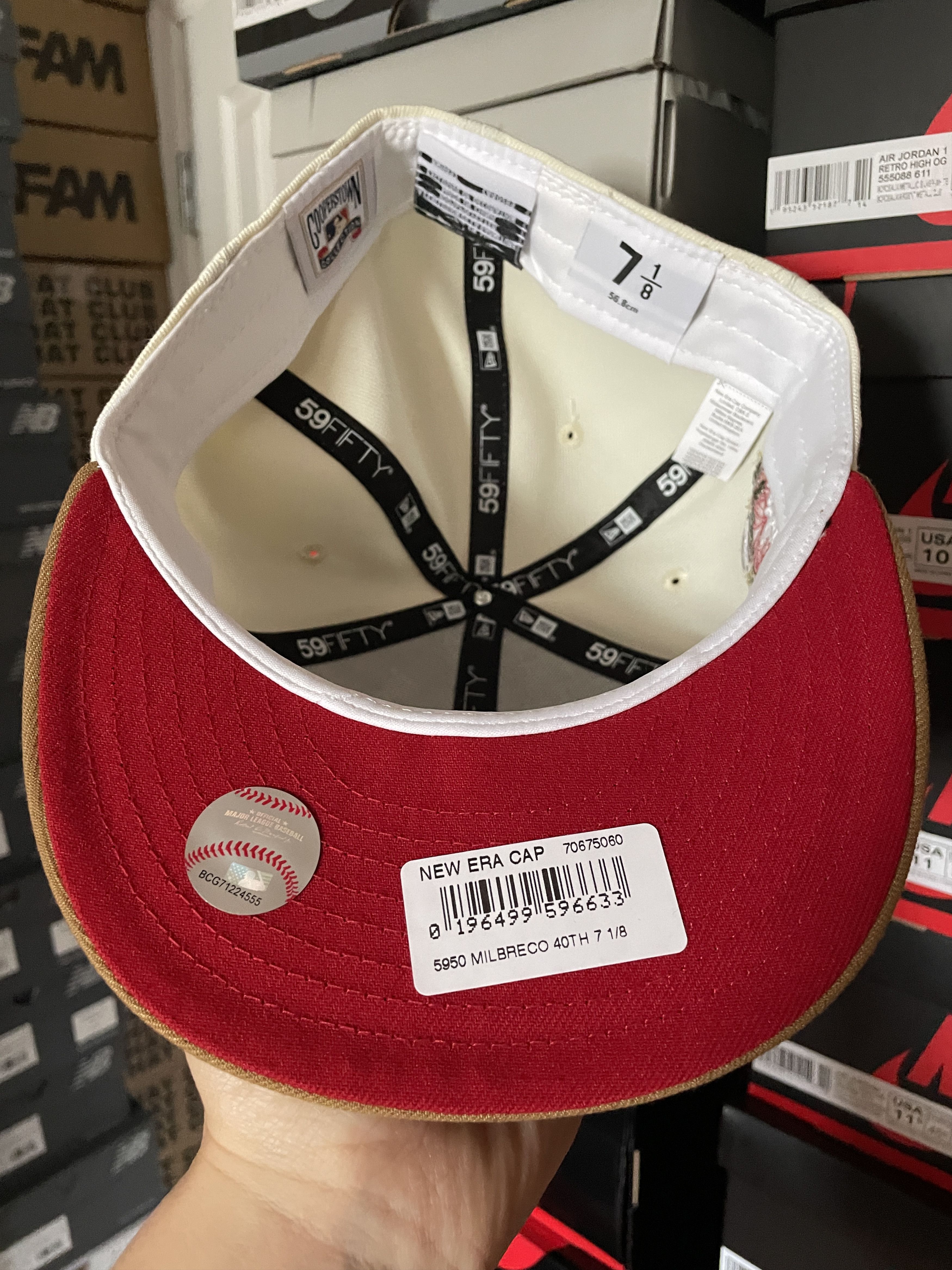 New Era Cream Two 2 Tone Milwaukee Brewers 7 1/8 2002 All Star ASG Size ONE SIZE - 6 Thumbnail