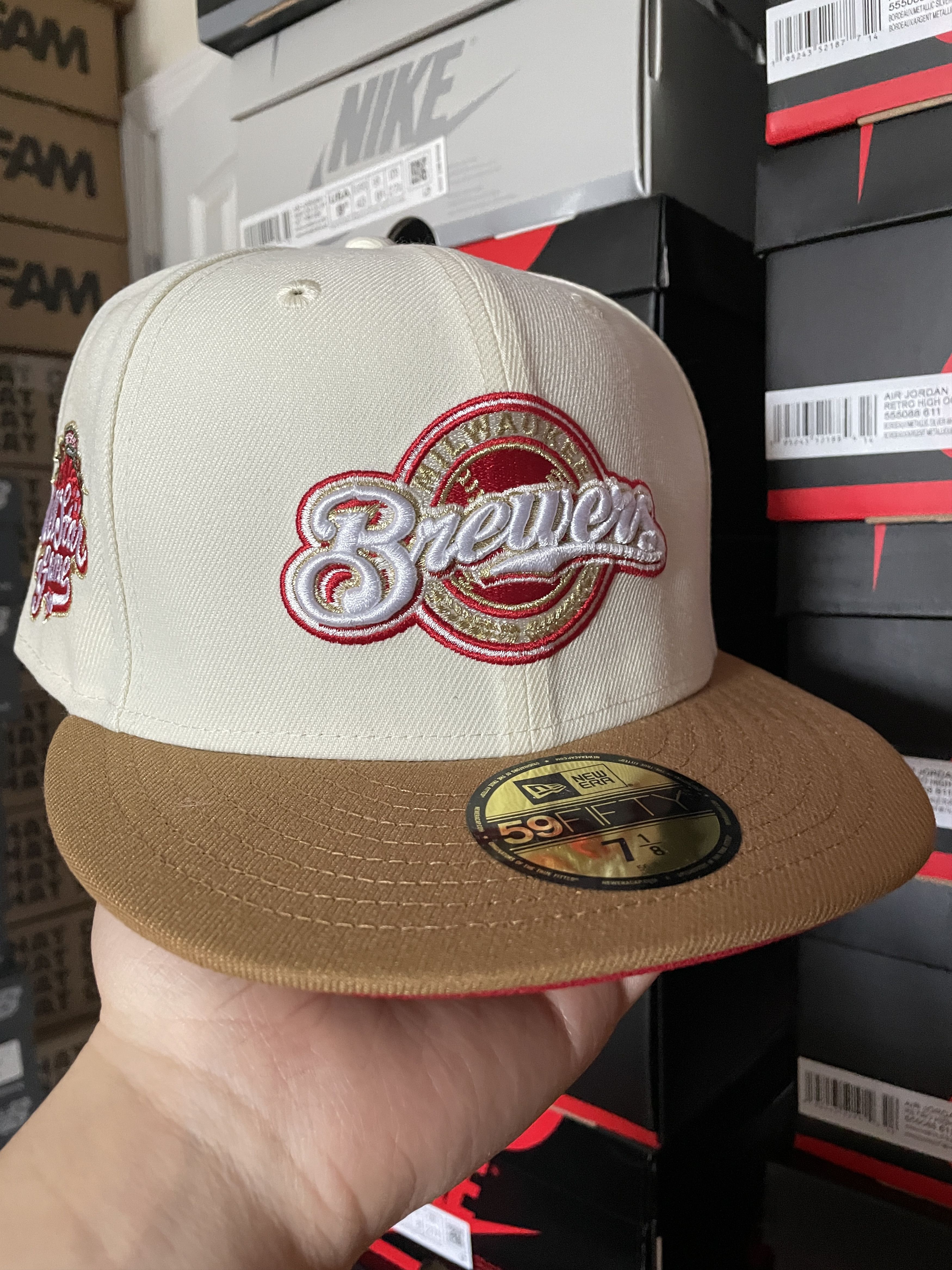 New Era Cream Two 2 Tone Milwaukee Brewers 7 1/8 2002 All Star ASG Size ONE SIZE - 1 Thumbnail