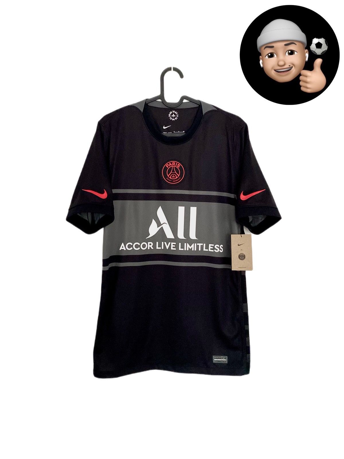 Jordan Brand × Nike NEW 2021 2022 PSG Paris Nike Third Kit Soccer Jersey Shirt S Size US S / EU 44-46 / 1 - 1 Thumbnail