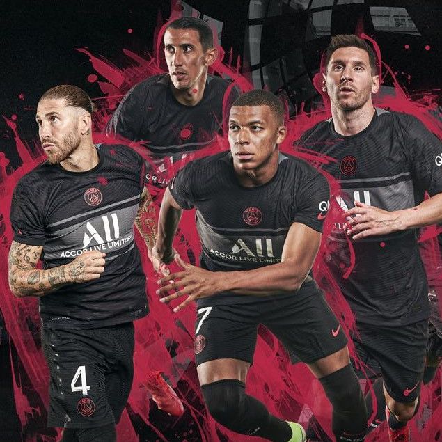 Jordan Brand × Nike NEW 2021 2022 PSG Paris Nike Third Kit Soccer Jersey Shirt S Size US S / EU 44-46 / 1 - 2 Thumbnail