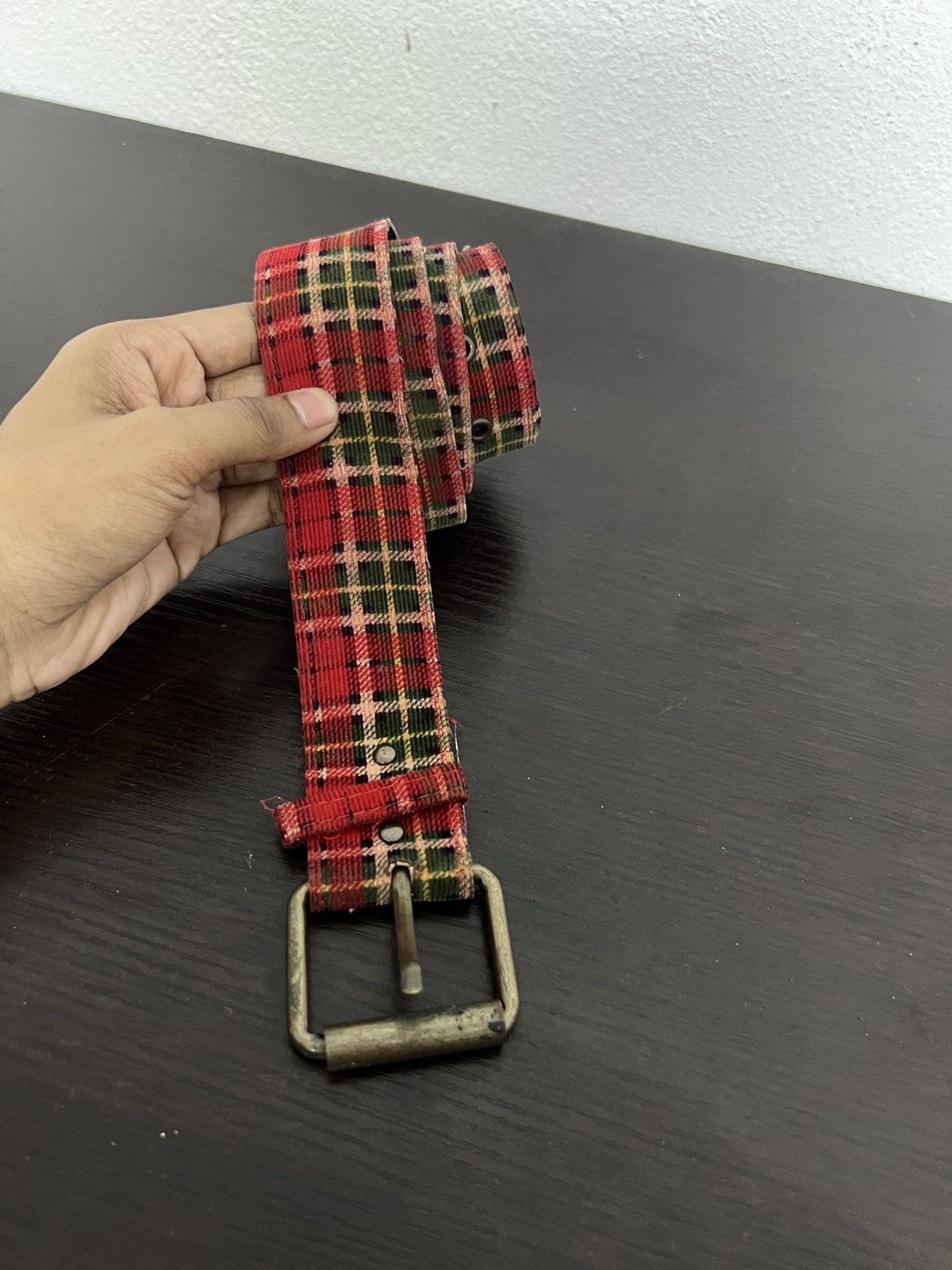 Vintage Plaid Tartan Design Buckle Belt Size ONE SIZE - 2 Thumbnail