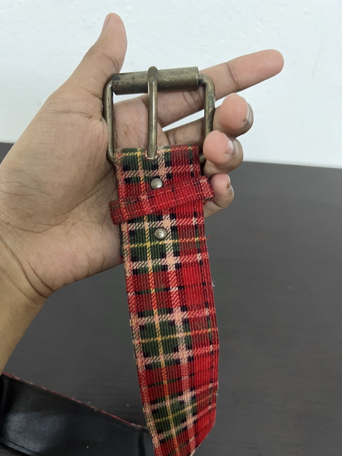 Vintage Plaid Tartan Design Buckle Belt Size ONE SIZE - 6 Thumbnail