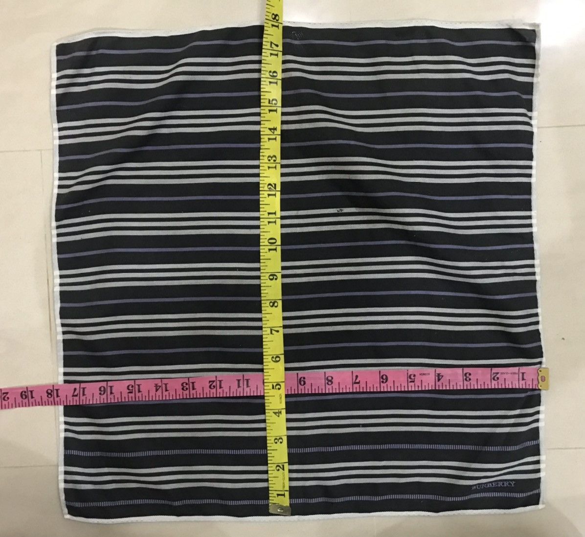 Burberry × Vintage Burberry Stripe Design Scarf/Handkerchief/Neckerchief/Pocket Size ONE SIZE - 5 Thumbnail