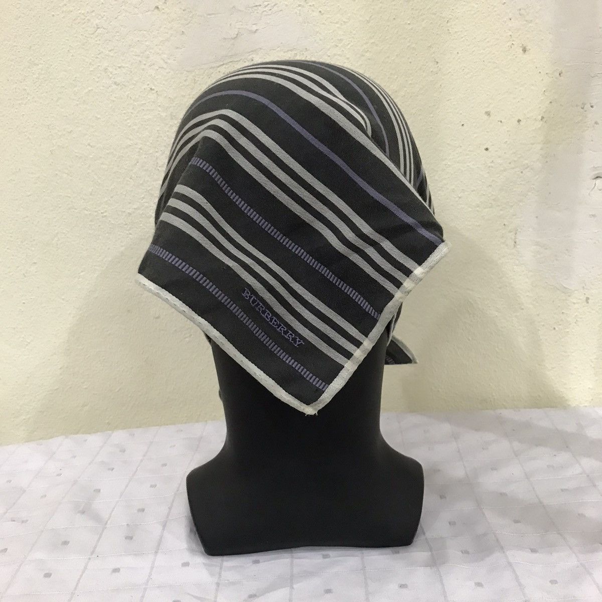 Burberry × Vintage Burberry Stripe Design Scarf/Handkerchief/Neckerchief/Pocket Size ONE SIZE - 7 Thumbnail