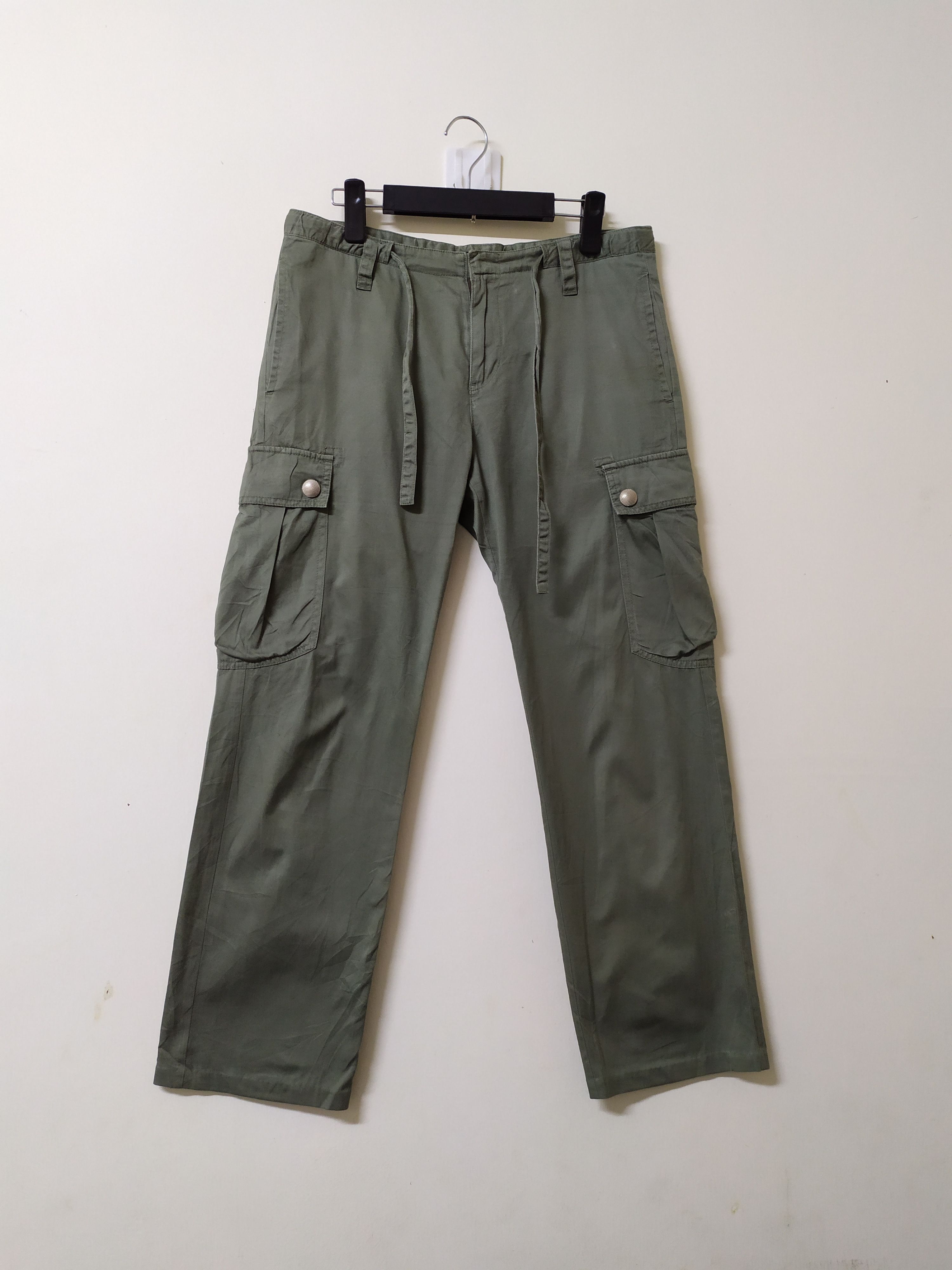 image of Designer Moussy Cargo Pants Multipocket Tactical Pants in Green, Men's (Size 30)