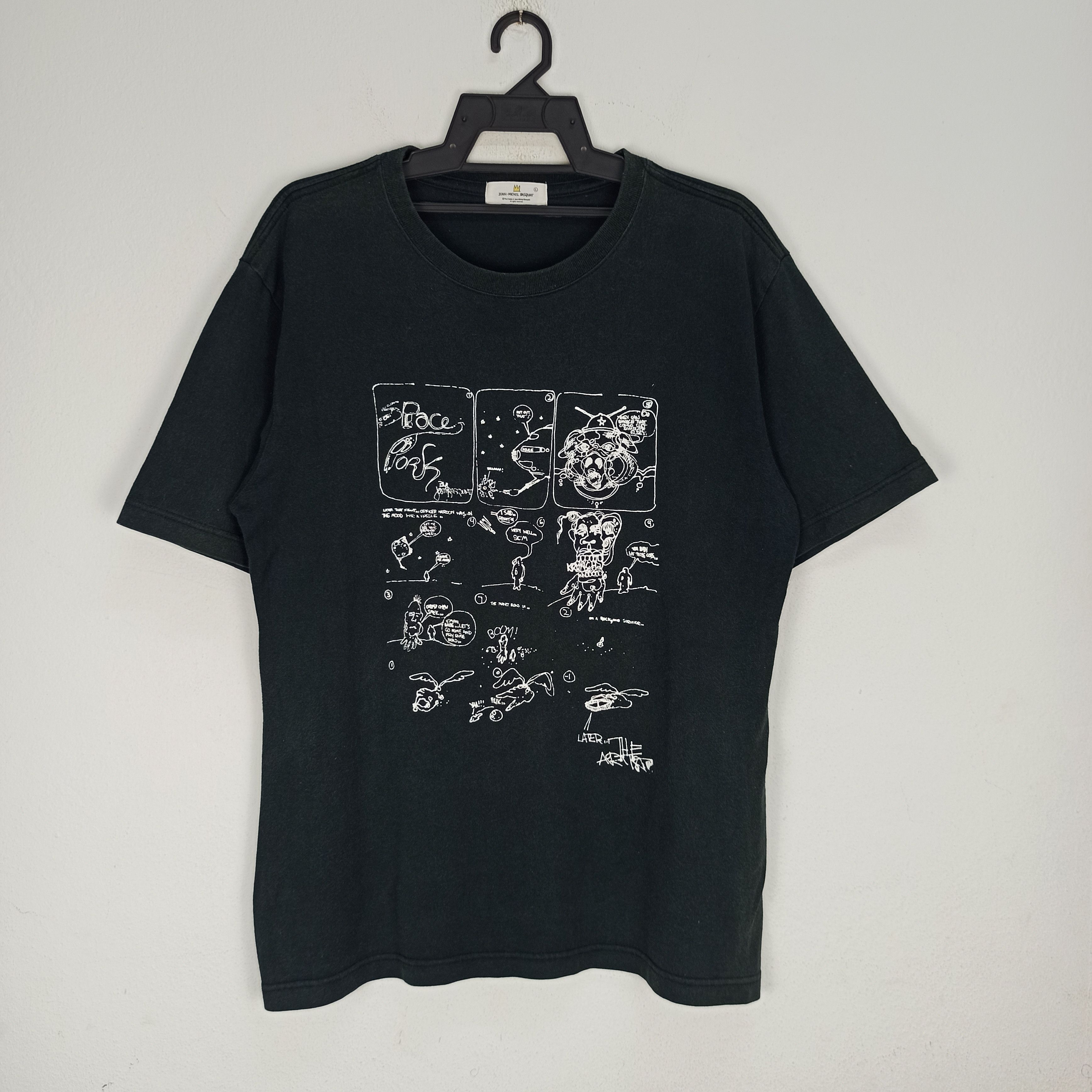 image of Art x Jean Michel Basquiat Steals 90’S Jean Michel Basquiat / Andy Warhol T Shirt in Faded Black (S