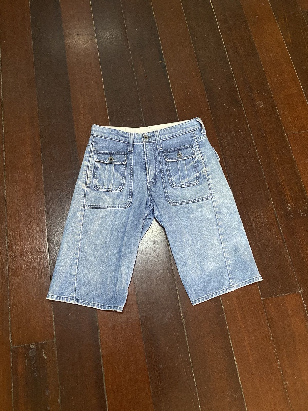 SICK 🔥 ACOUSTIC JAPANES BRAND FLARE JEANS SHORT DENIM POCKET