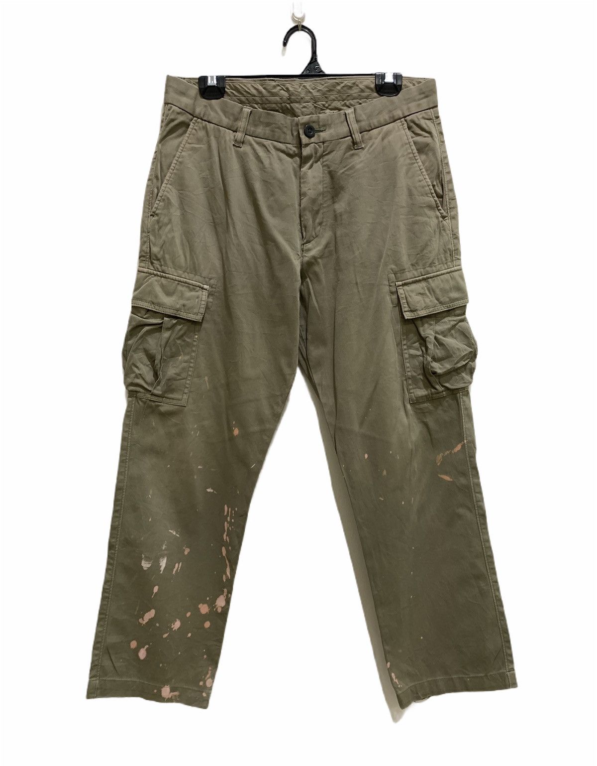 Japanese Brand × Uniqlo UNIQLO Bleach Effect Paint Splatter Style TieDye Cargo Pant Size US 32 / EU 48 - 1 Thumbnail