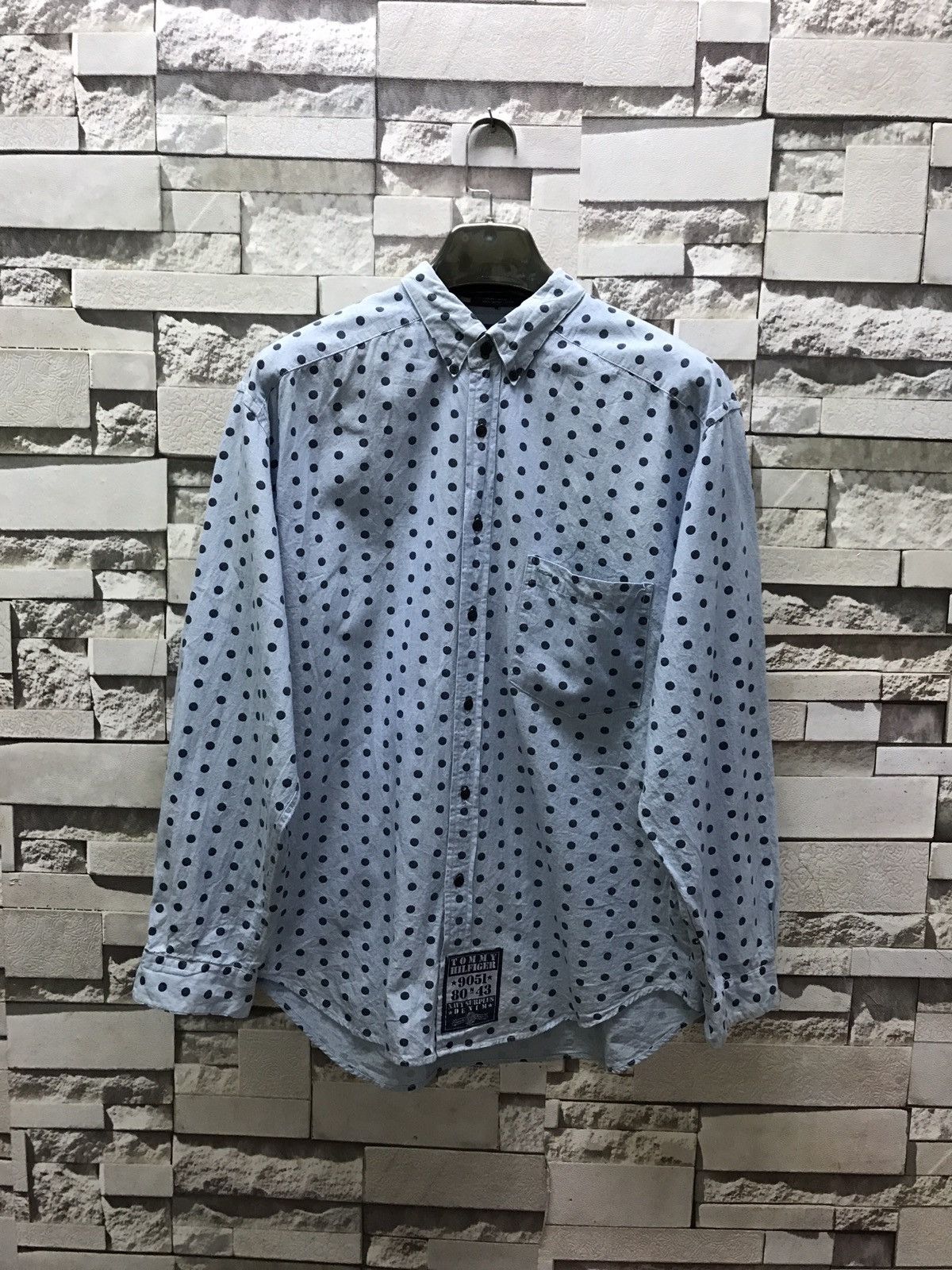 Tommy Hilfiger × Vintage Vintage Tommy Hilfiger Polka Dot Long Sleeve Shirts Size US L / EU 52-54 / 3 - 1 Thumbnail