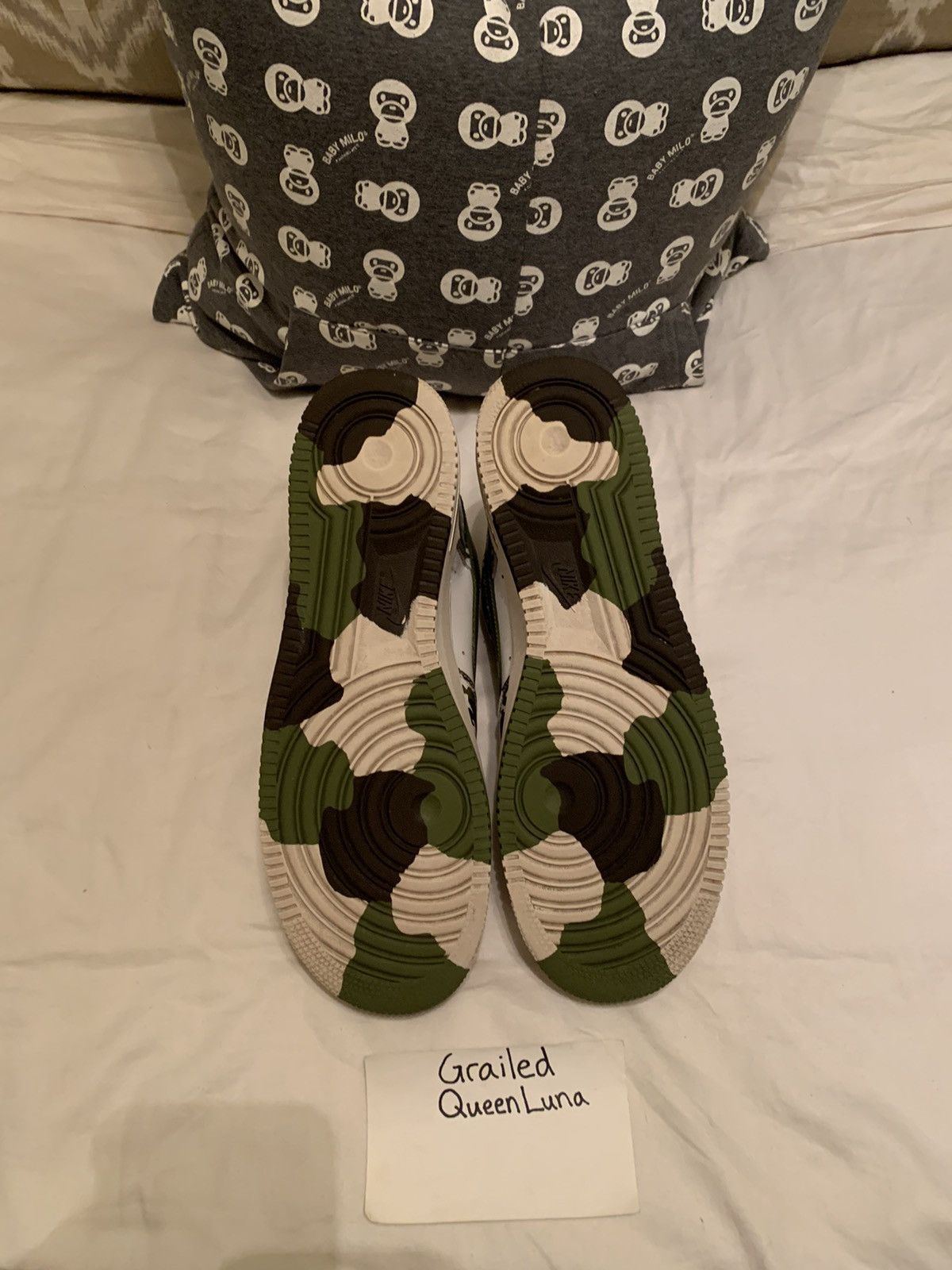 Nike × Vintage Vintage 2005 Archive Nike Force 1 White Palm Green Camo Size US 12 / EU 45 - 9 Thumbnail