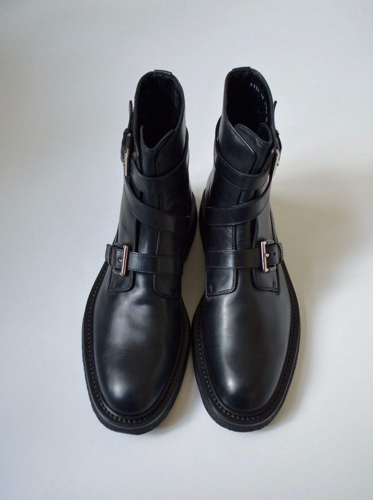 Dior A/W 08 Black Leather Strap Combat Boots Size US 12 / EU 45 - 3 Thumbnail
