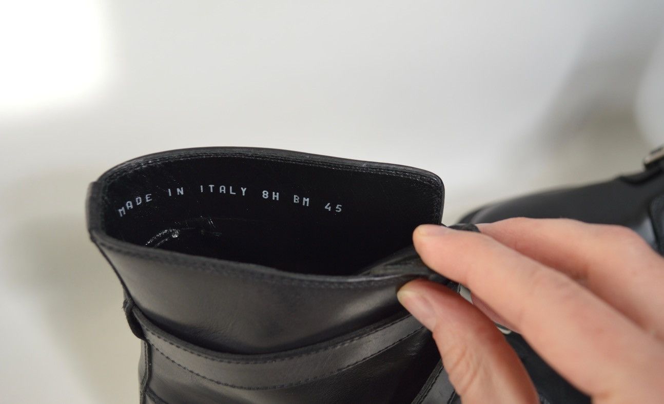 Dior A/W 08 Black Leather Strap Combat Boots Size US 12 / EU 45 - 10 Thumbnail