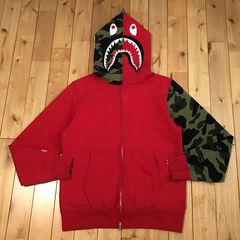 Bape Shark Hoodie Red Camo | Grailed