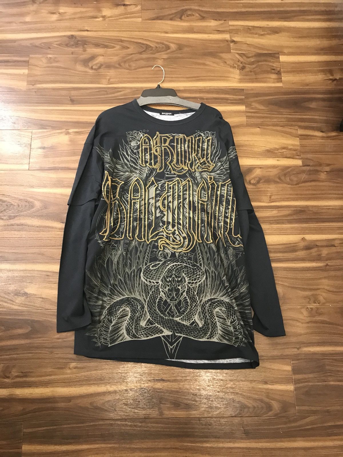 Balmain LS Logo Tee With Snake, Eagle & Dragon Size US L / EU 52-54 / 3 - 5 Thumbnail