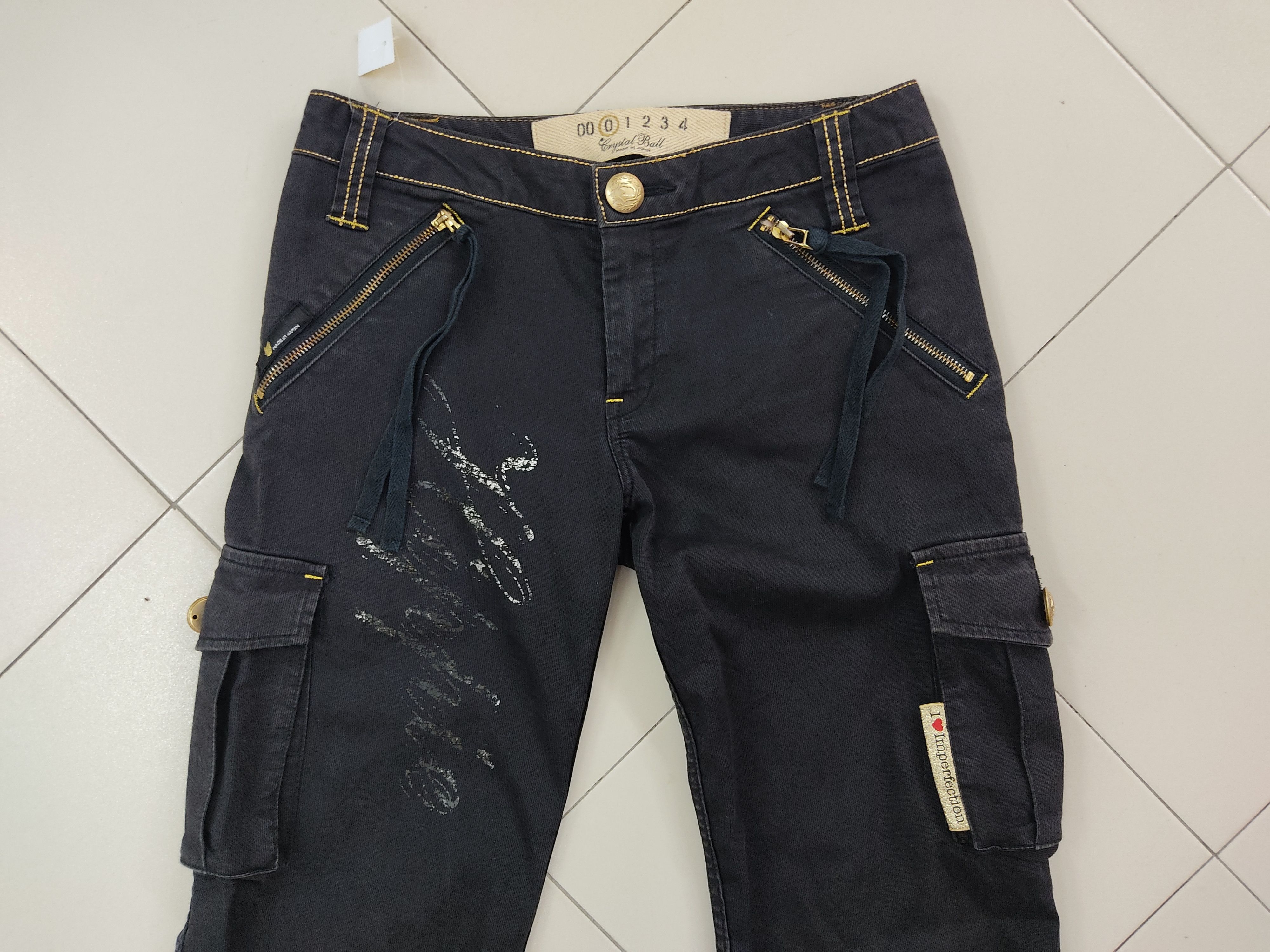 Japanese Brand Crystal Ball Multipocket Utility Black Cargo Pants Size US 30 / EU 46 - 2 Thumbnail