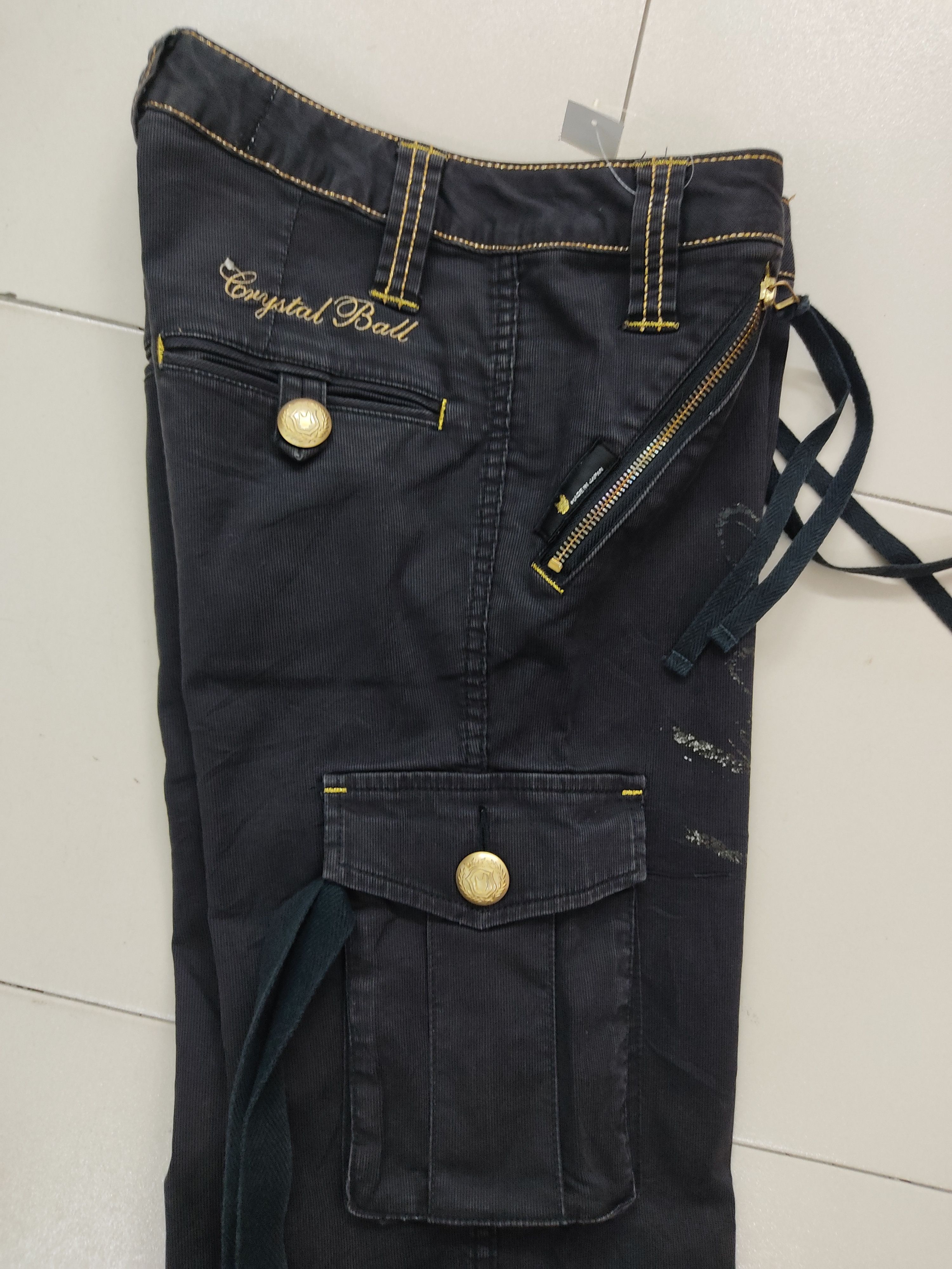 Japanese Brand Crystal Ball Multipocket Utility Black Cargo Pants Size US 30 / EU 46 - 21 Thumbnail