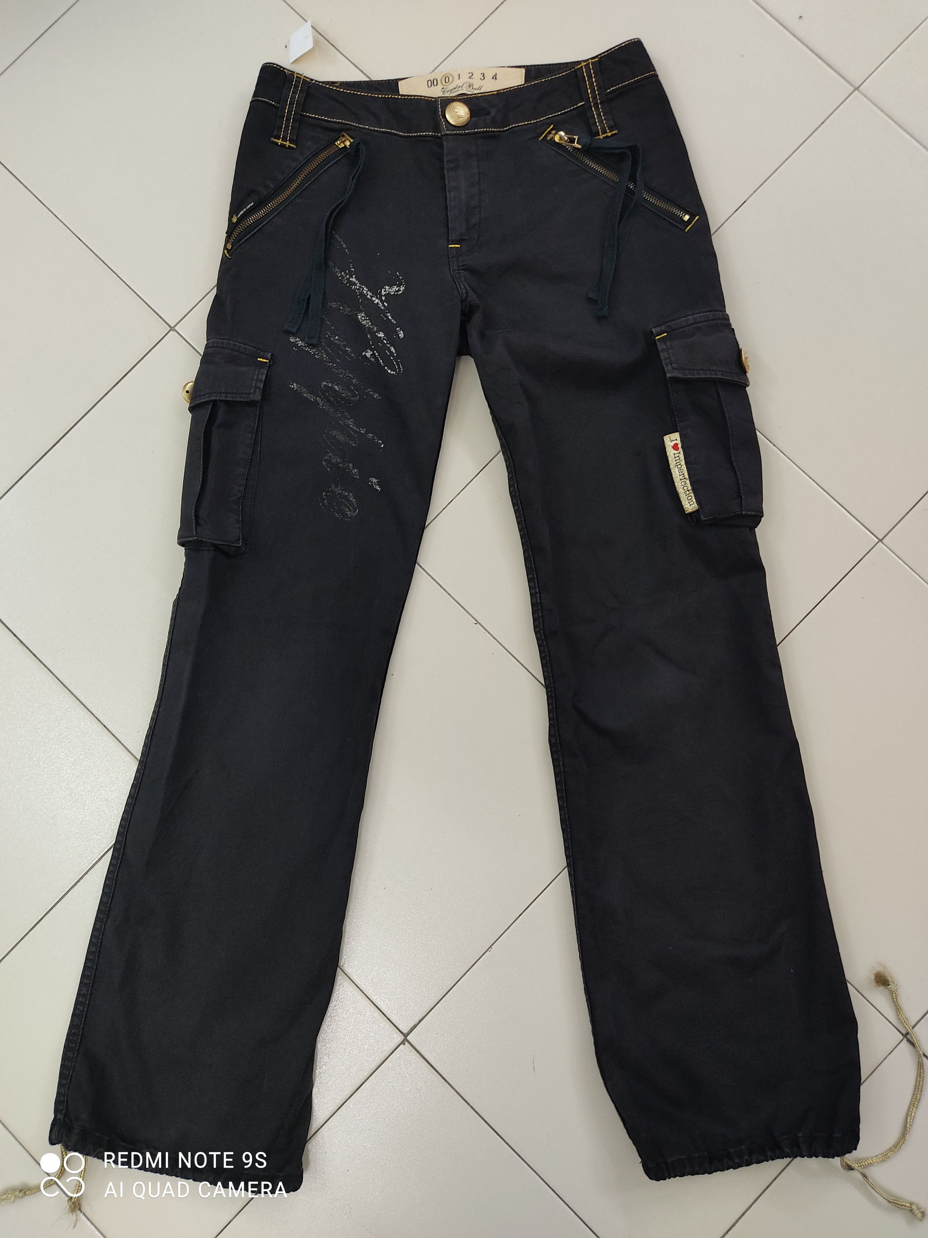 Japanese Brand Crystal Ball Multipocket Utility Black Cargo Pants Size US 30 / EU 46 - 1 Thumbnail