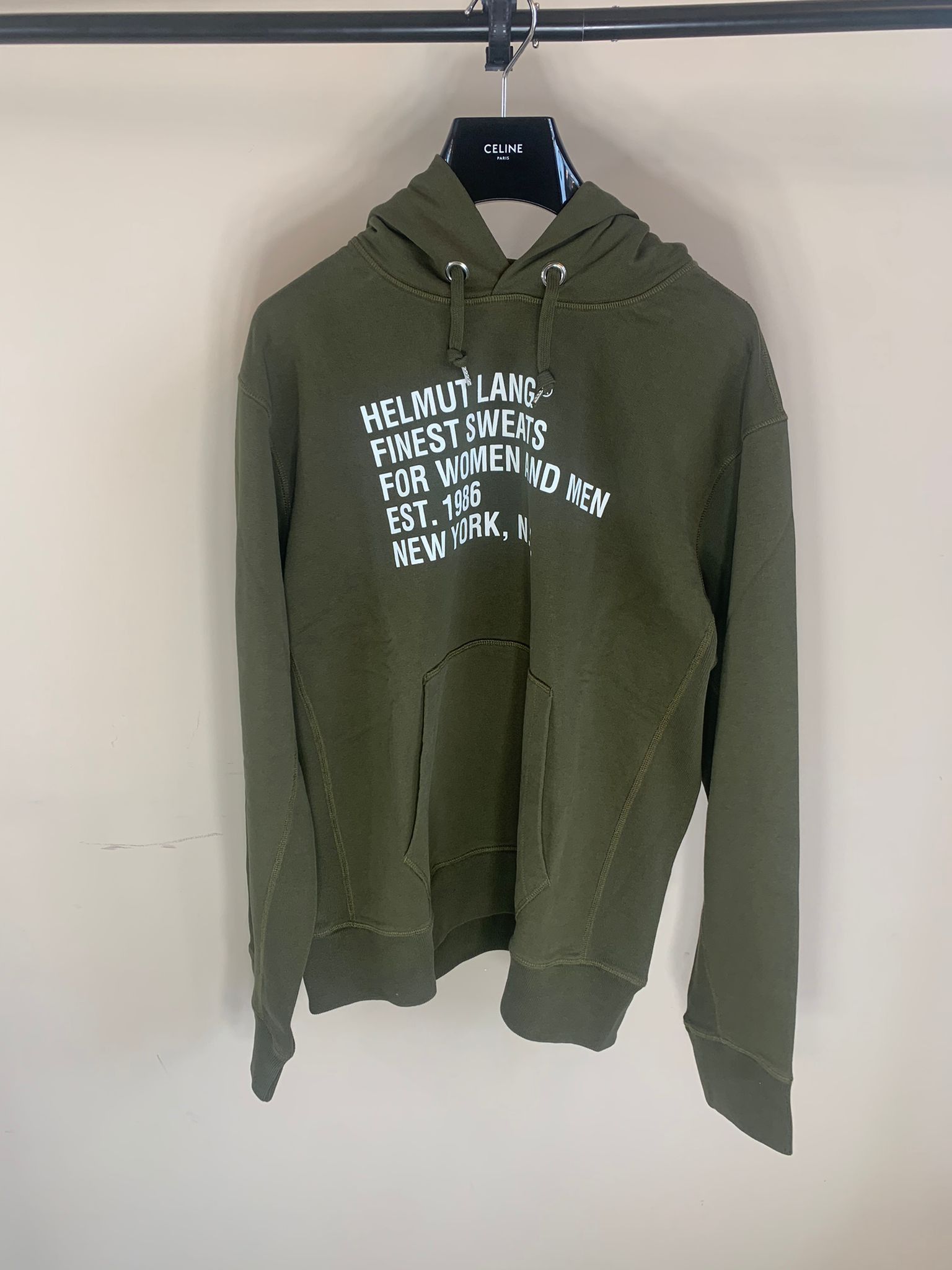 Image of Helmut Lang Standard Hoodie in Olivine, Men's (Size XL)