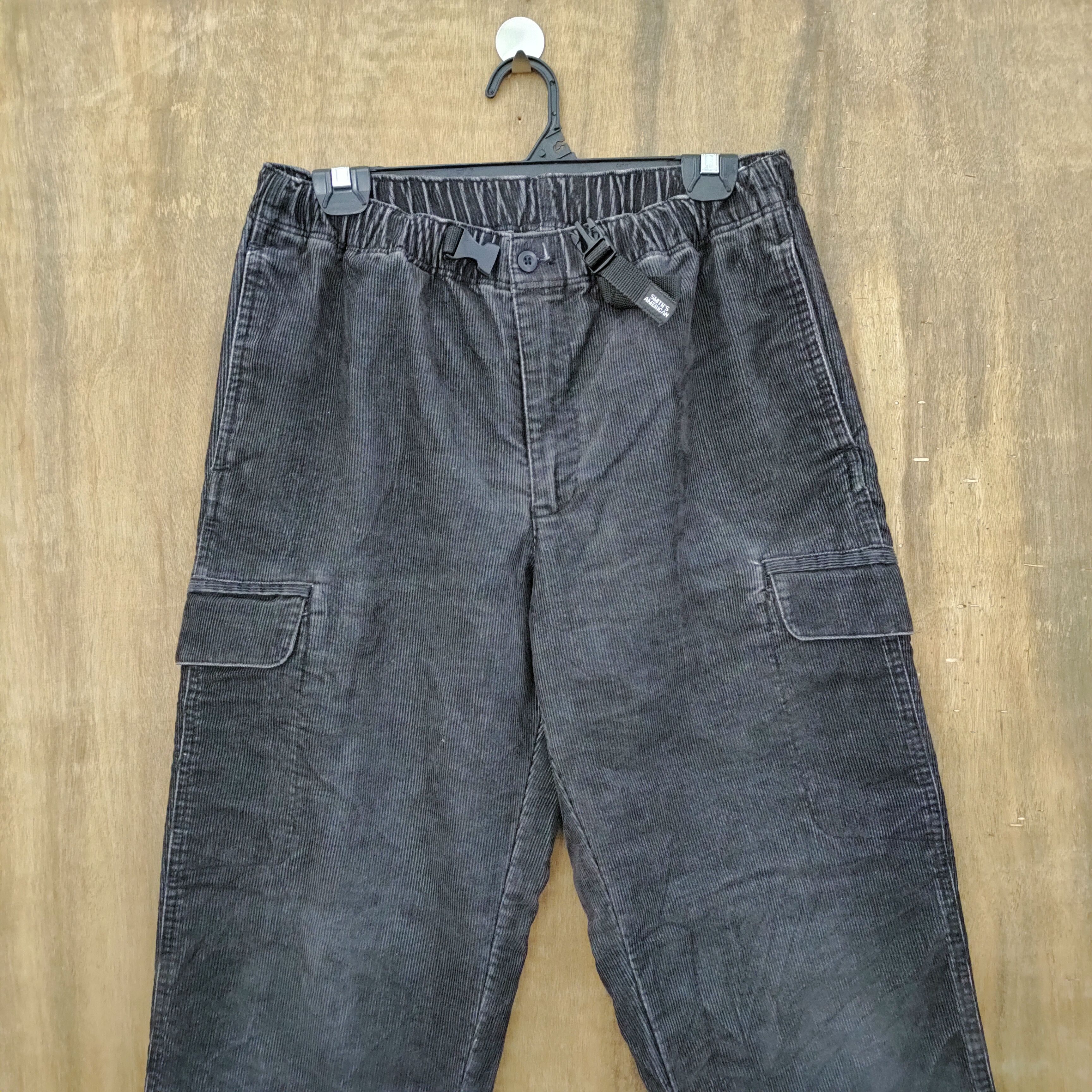 Japanese Brand SMITH BAGGY CORDUROY FADED CARGO PANTS Size US 30 / EU 46 - 2 Thumbnail