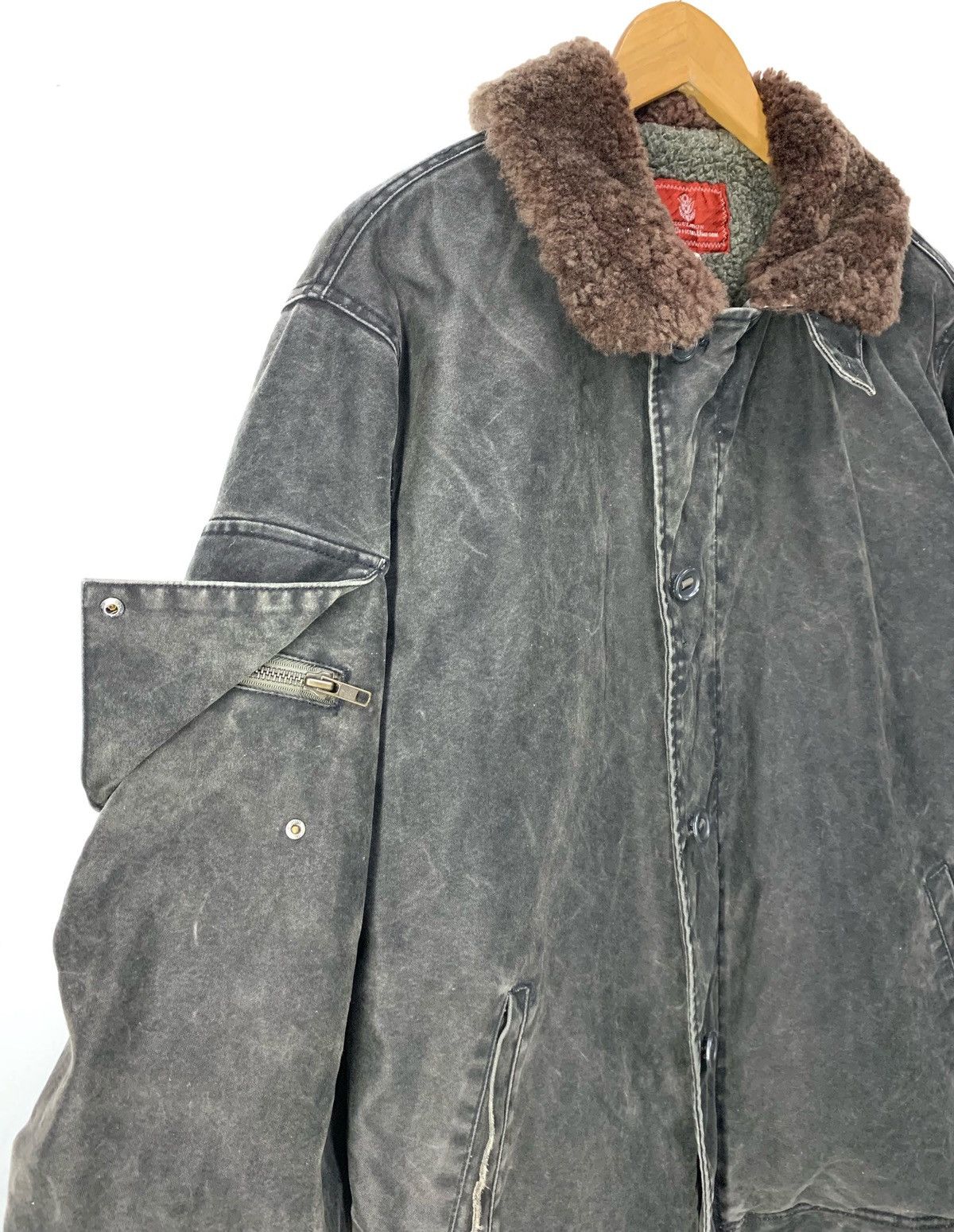 Avirex × Japanese Brand Vintage Avirex Distressed Sherpa Lined Riot Jacket Size US M / EU 48-50 / 2 - 5 Thumbnail