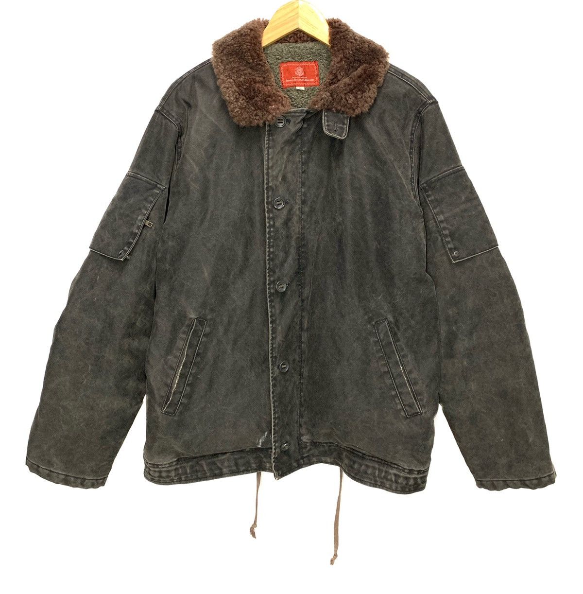 Avirex × Japanese Brand Vintage Avirex Distressed Sherpa Lined Riot Jacket Size US M / EU 48-50 / 2 - 1 Thumbnail