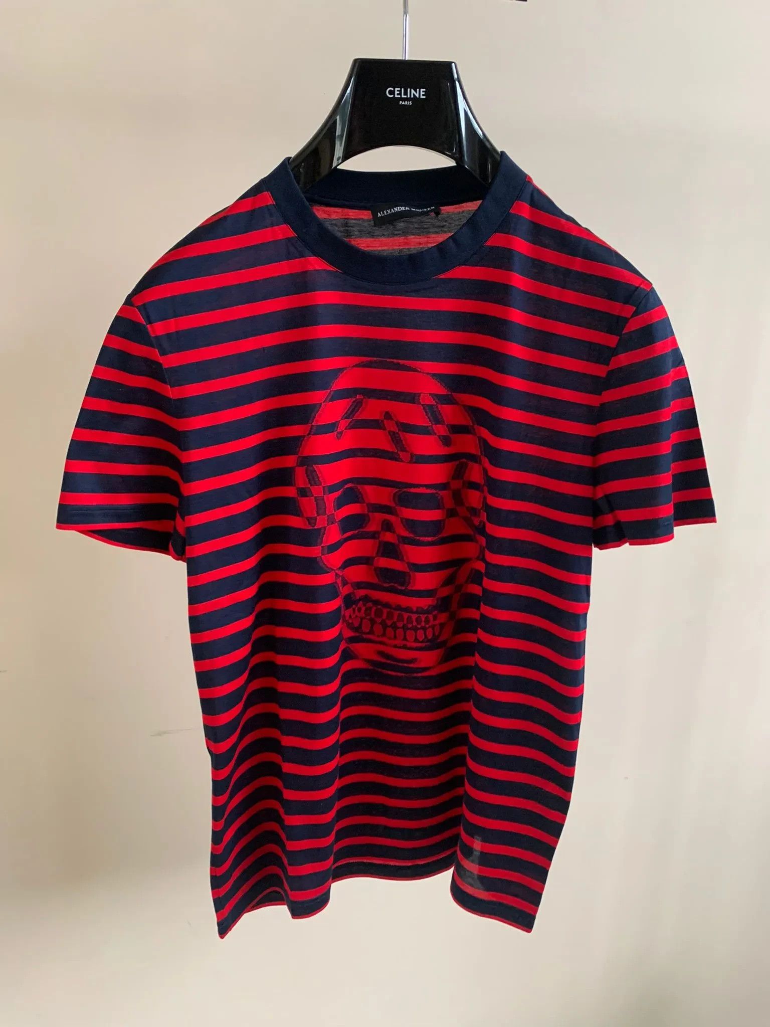 Alexander McQueen Skull Print Tee in Navy & Red Size US M / EU 48-50 / 2 - 2 Thumbnail