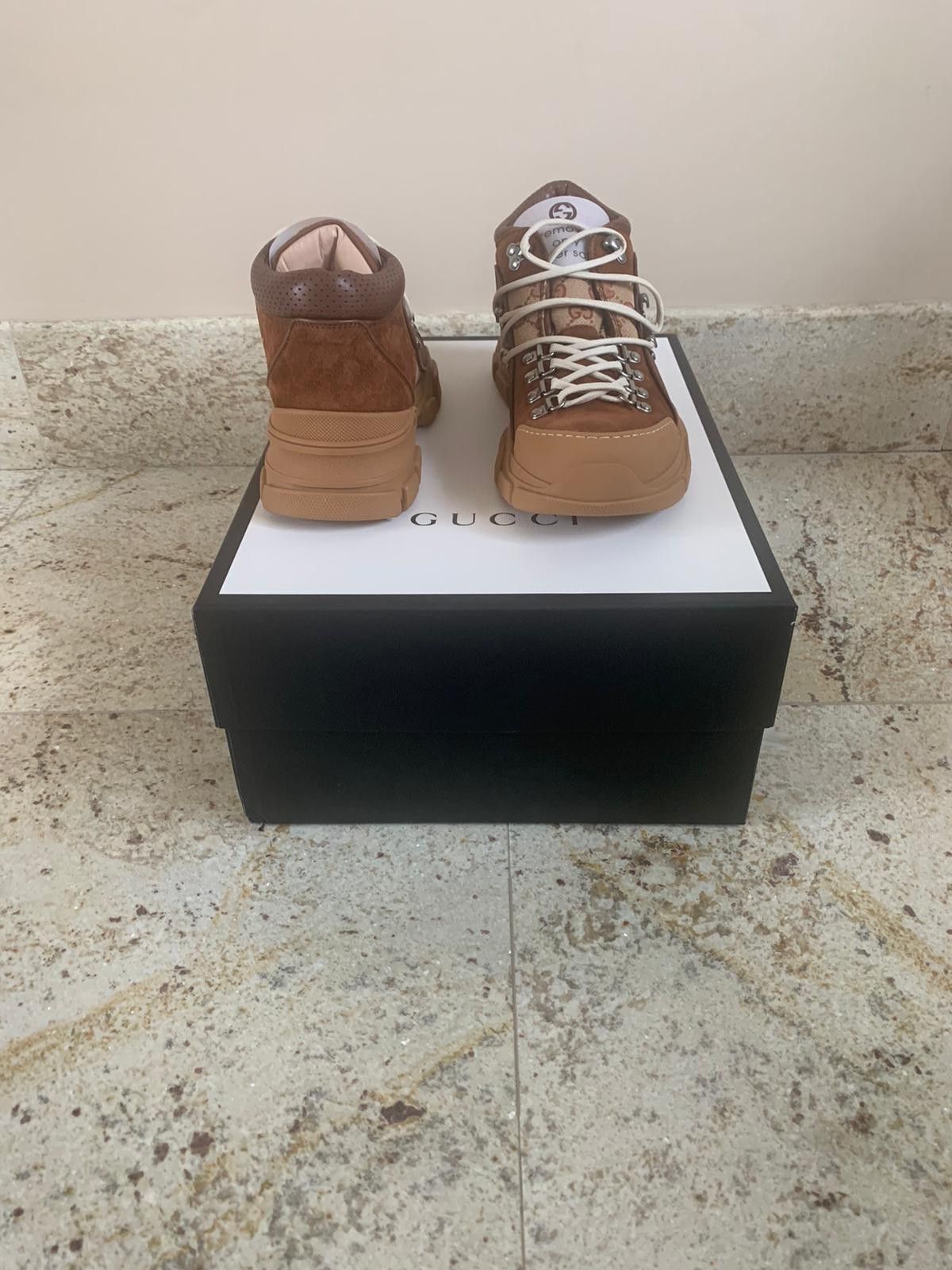 Gucci Monogram Flashtrek Sneakers in Beige Size US 8.5 / EU 41-42 - 14 Thumbnail