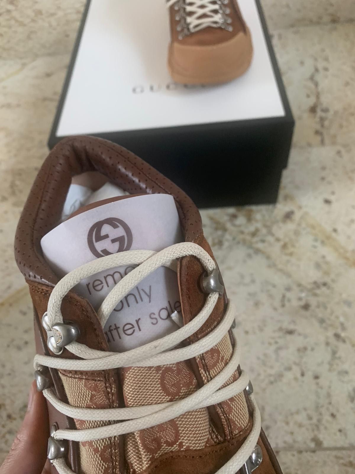 Gucci Monogram Flashtrek Sneakers in Beige Size US 8.5 / EU 41-42 - 6 Thumbnail