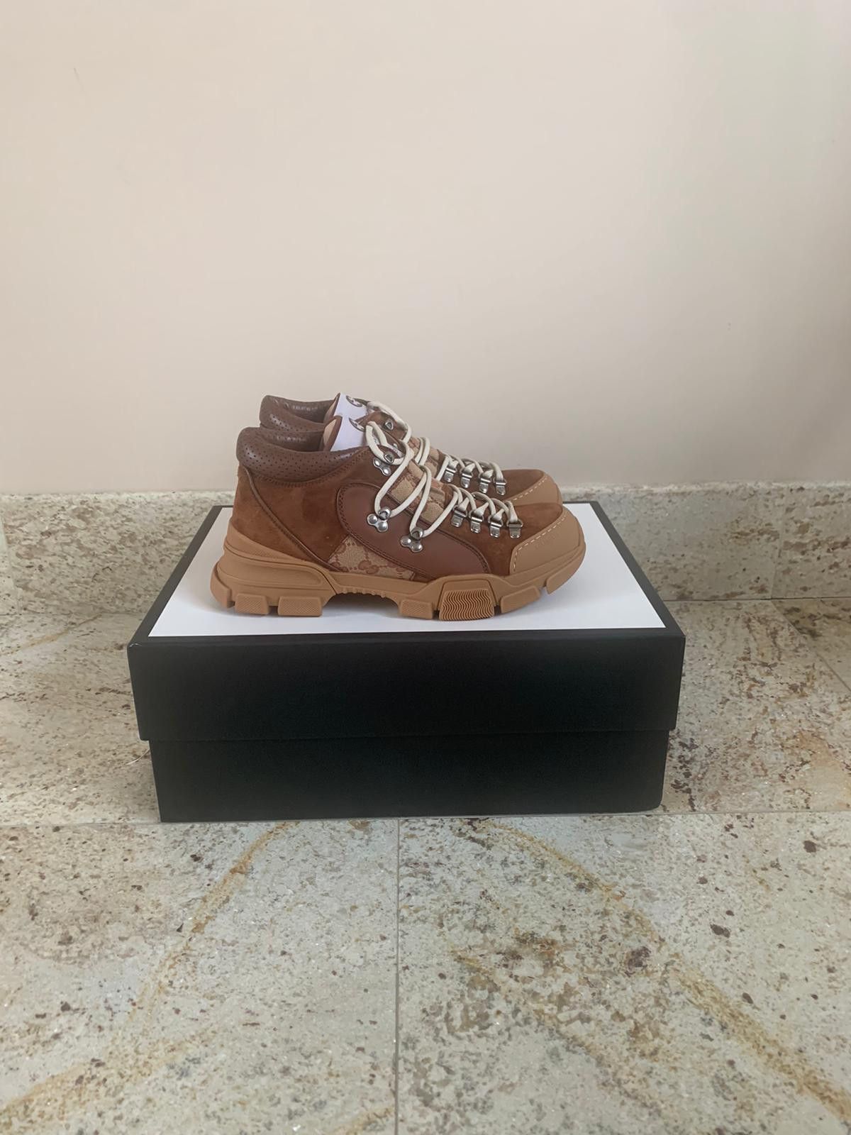 Gucci Monogram Flashtrek Sneakers in Beige Size US 8.5 / EU 41-42 - 2 Thumbnail