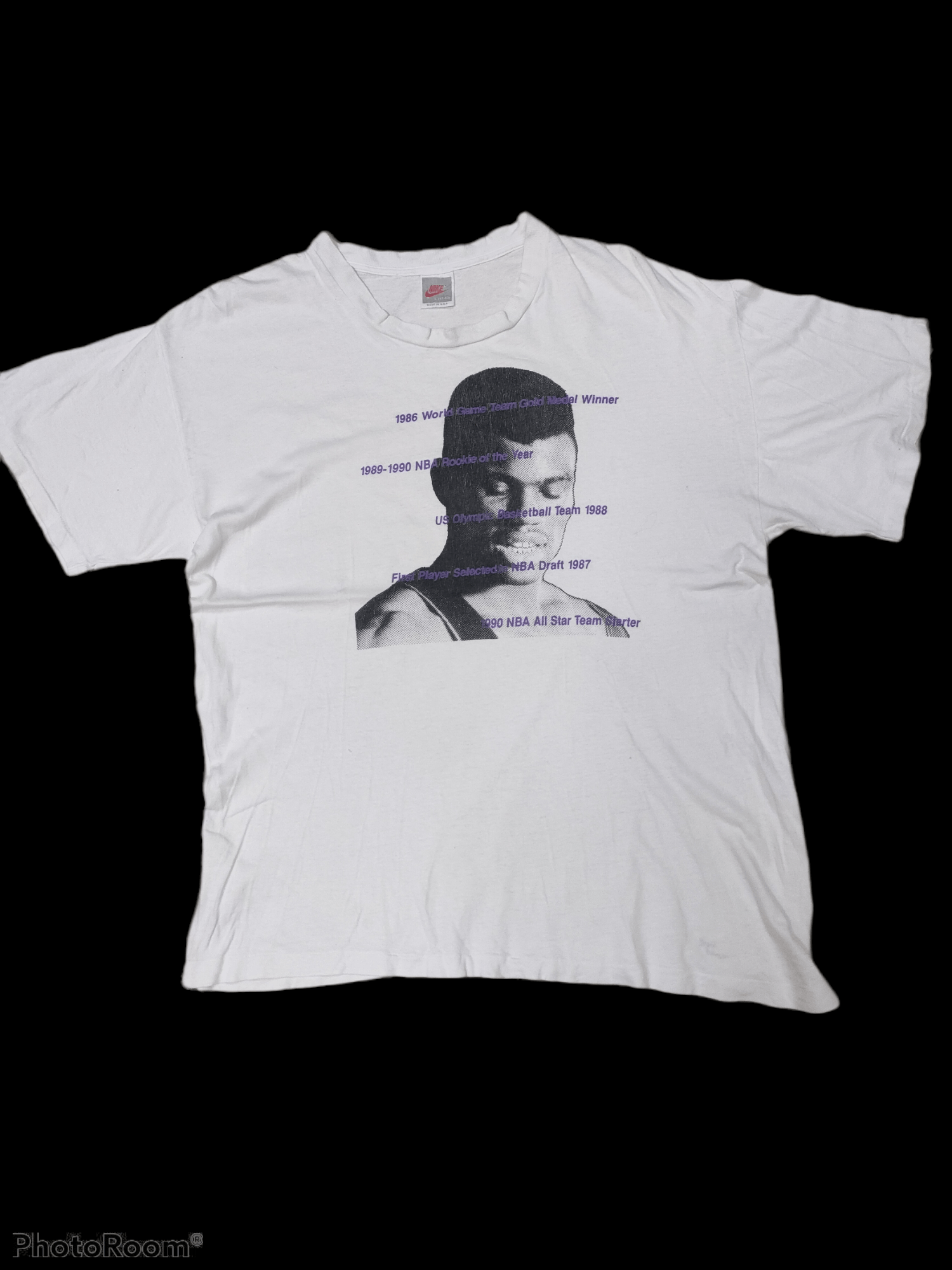 NBA × Nike × Vintage Vintage90s Nike David Robinson T-shirt Size US L / EU 52-54 / 3 - 1 Thumbnail