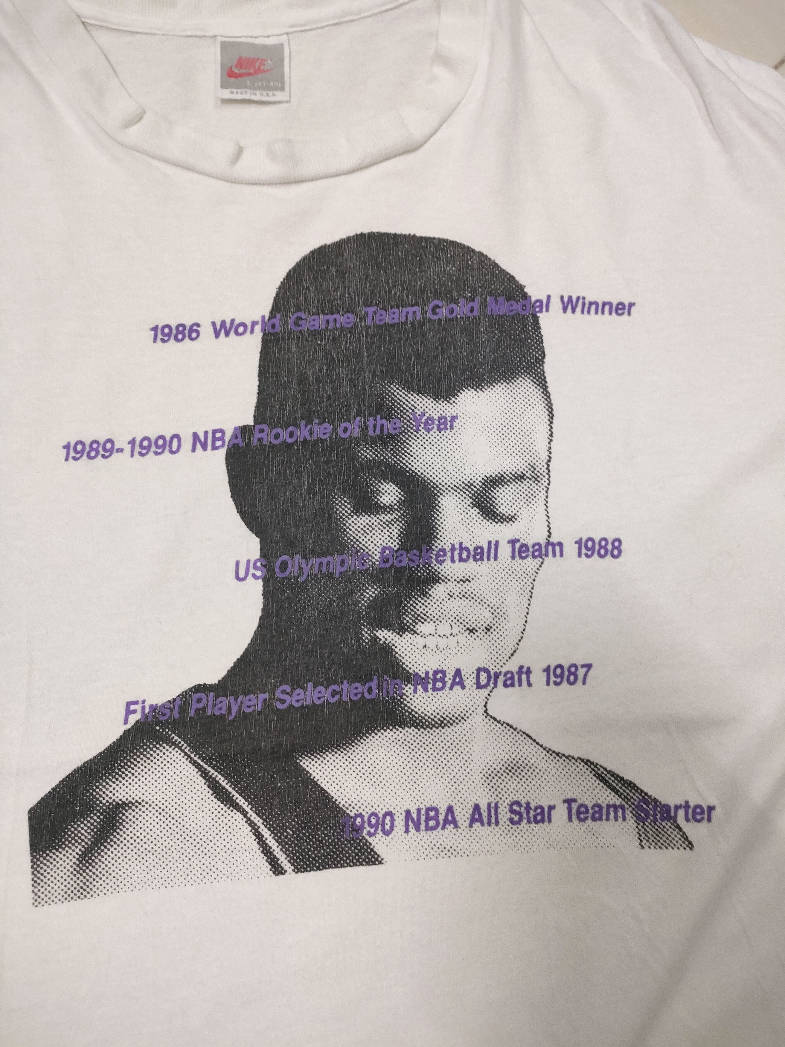 NBA × Nike × Vintage Vintage90s Nike David Robinson T-shirt Size US L / EU 52-54 / 3 - 3 Thumbnail