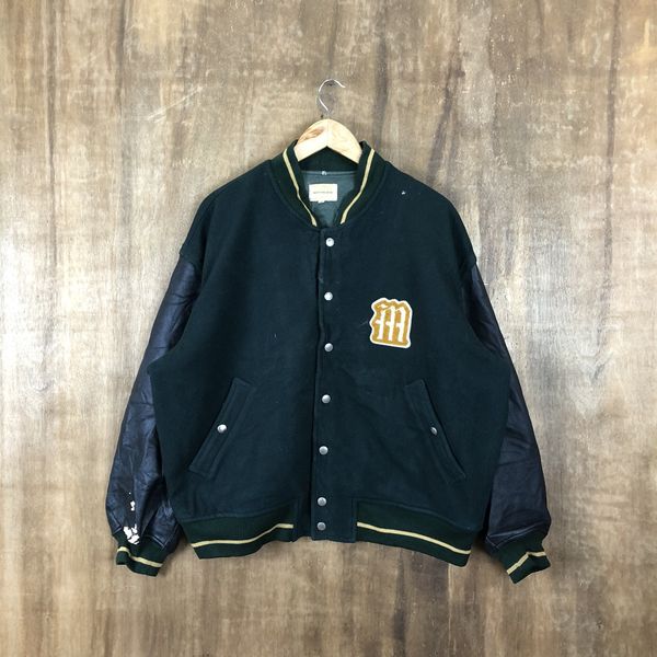 Vintage Mens Melrose Green Varsity Jacket #1531 | Grailed