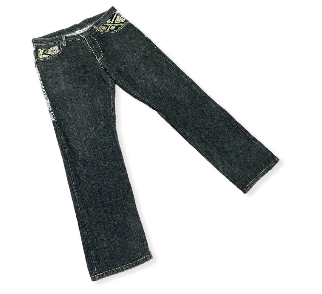Japanese Brand VTG Japanese Traditional Back Printed Embro Pocket Jeans Size US 34 / EU 50 - 4 Thumbnail