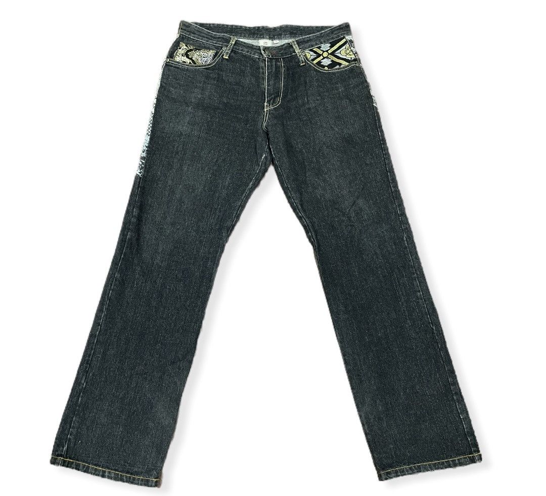 Japanese Brand VTG Japanese Traditional Back Printed Embro Pocket Jeans Size US 34 / EU 50 - 3 Thumbnail