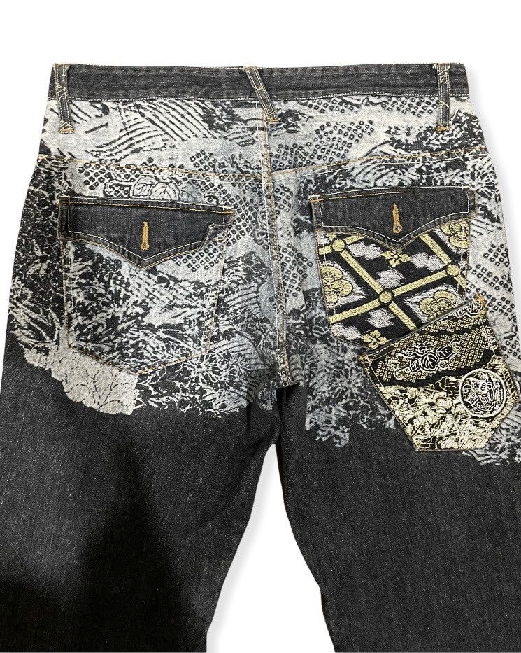 Japanese Brand VTG Japanese Traditional Back Printed Embro Pocket Jeans Size US 34 / EU 50 - 9 Thumbnail