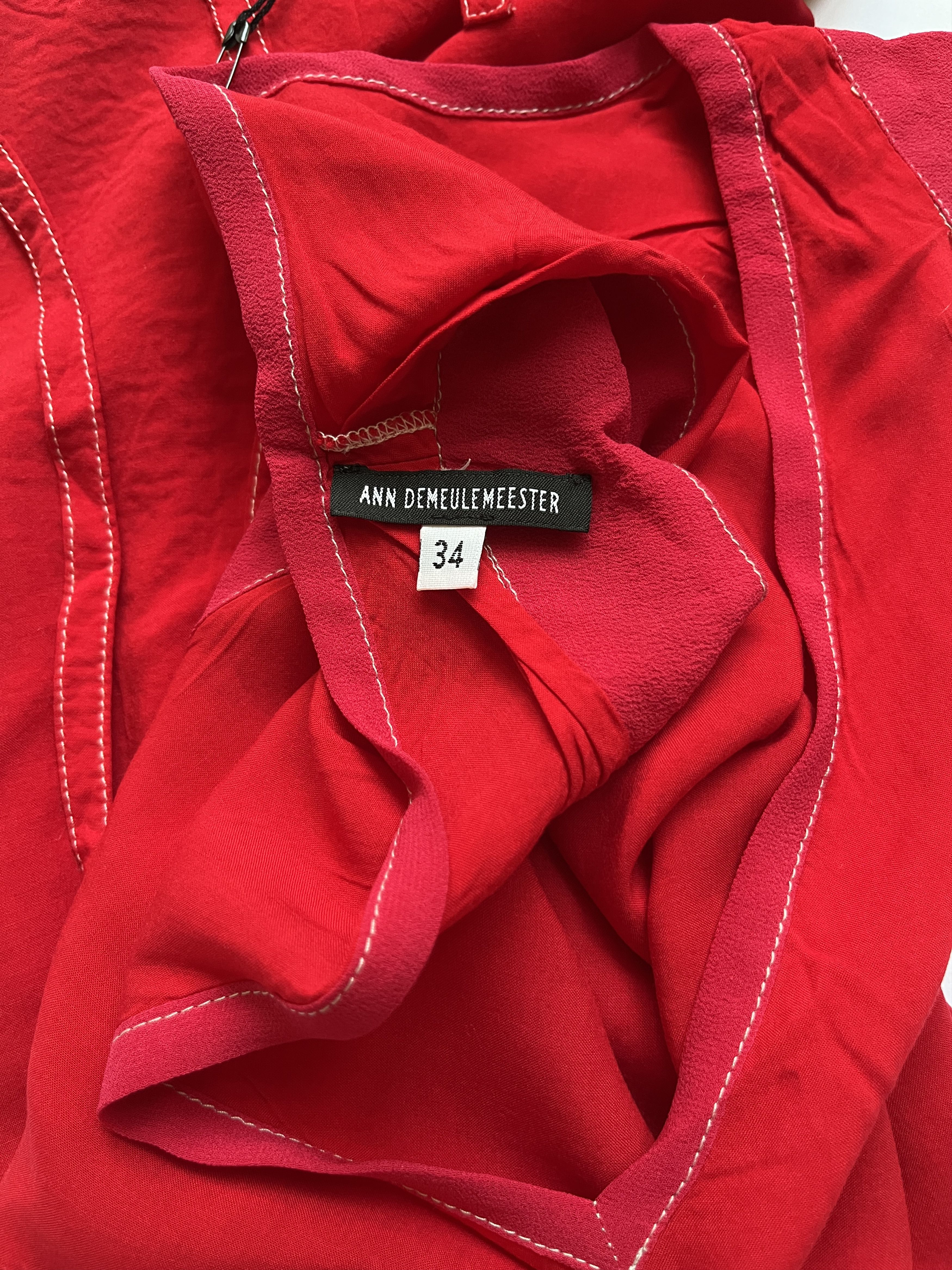 Ann Demeulemeester ⚡️QUICK SALE⚡️Ann Demeulemeester Red Tank Top Size XS / US 0-2 / IT 36-38 - 7 Thumbnail