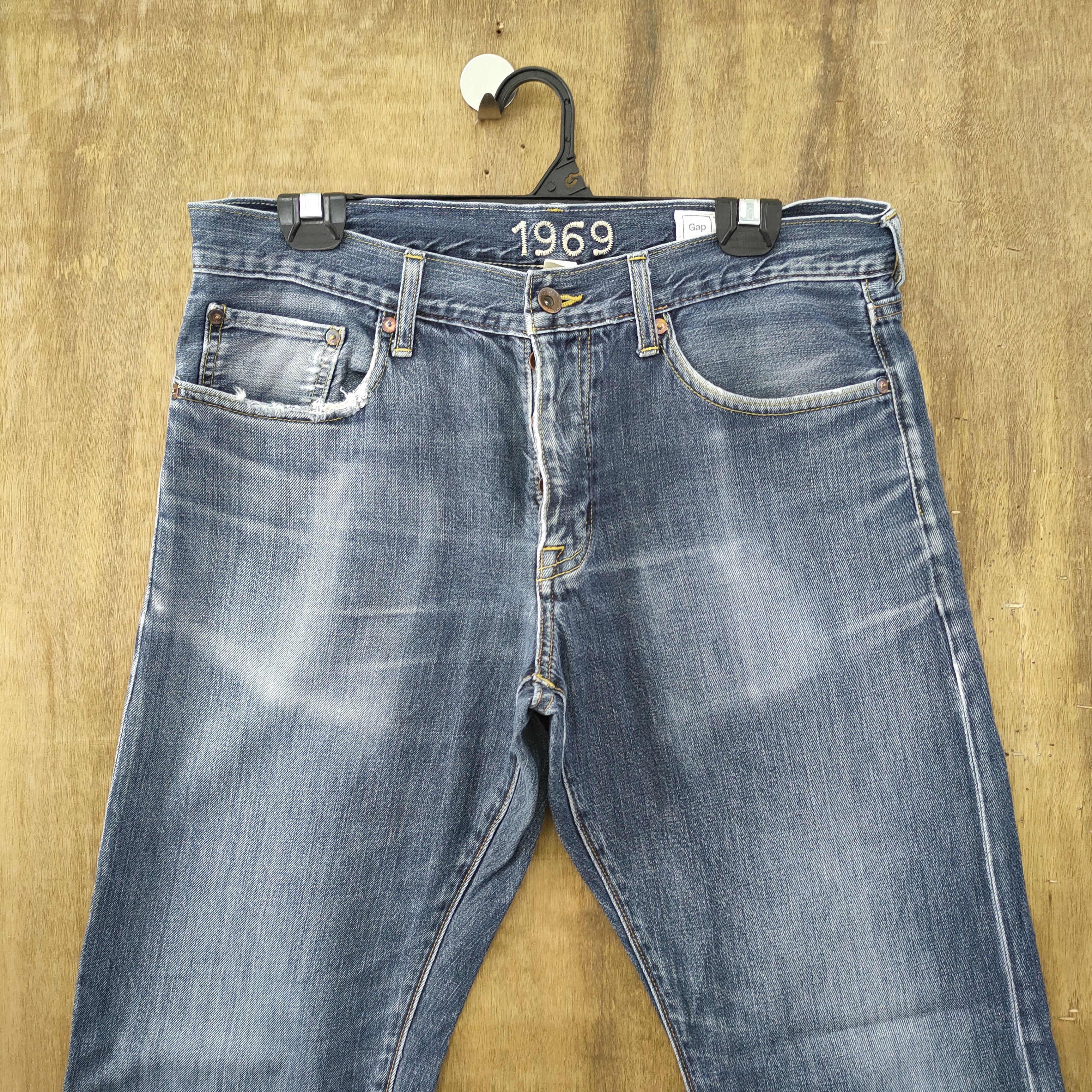 Gap GAP BUTTON FLY FADED DENIM JEANS PANTS 34×32 STRAIGHT Size US 32 / EU 48 - 2 Thumbnail