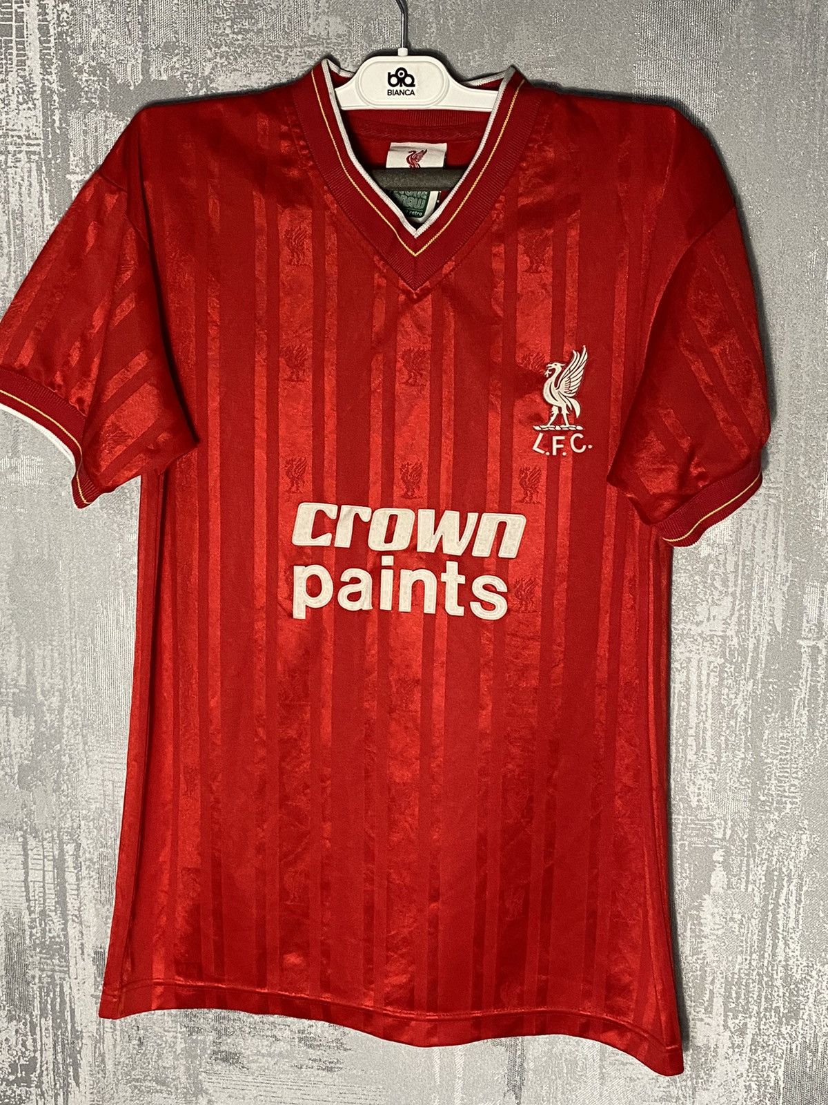 Vintage 1985 1987 Vintage Liverpool Soccer Jersey Score Draw Size US S / EU 44-46 / 1 - 1 Thumbnail