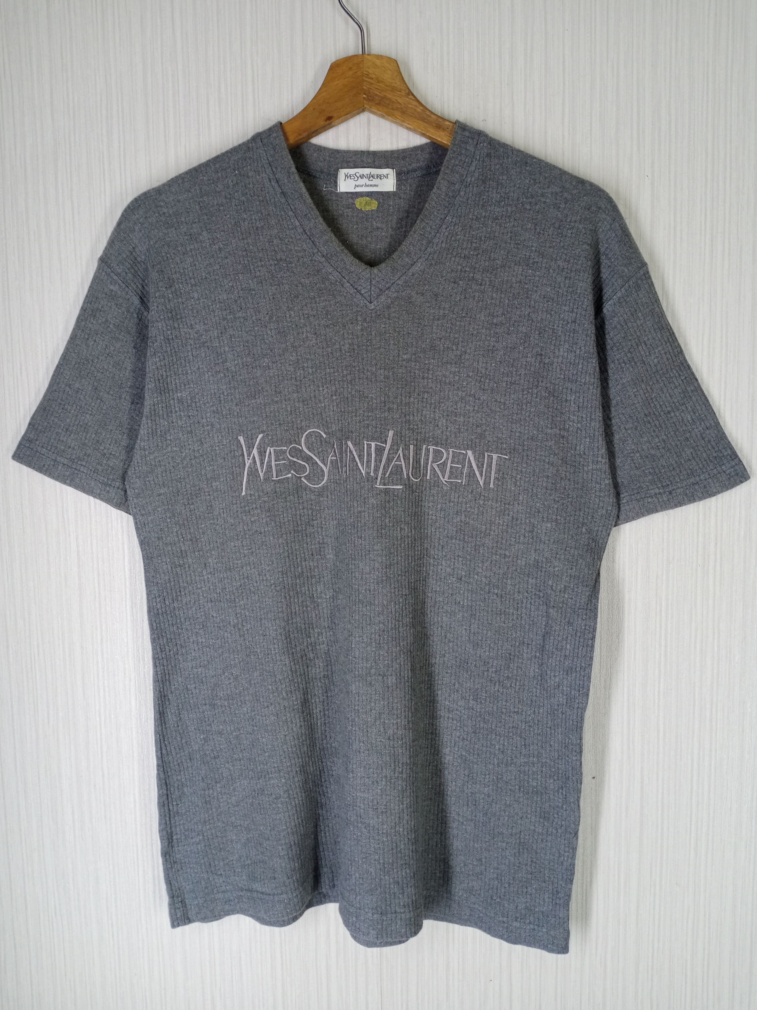 Yves Saint Laurent Vintage Yves Saint Laurent Pour Homme Embroidery Logo Tshirt Size US M / EU 48-50 / 2 - 3 Thumbnail