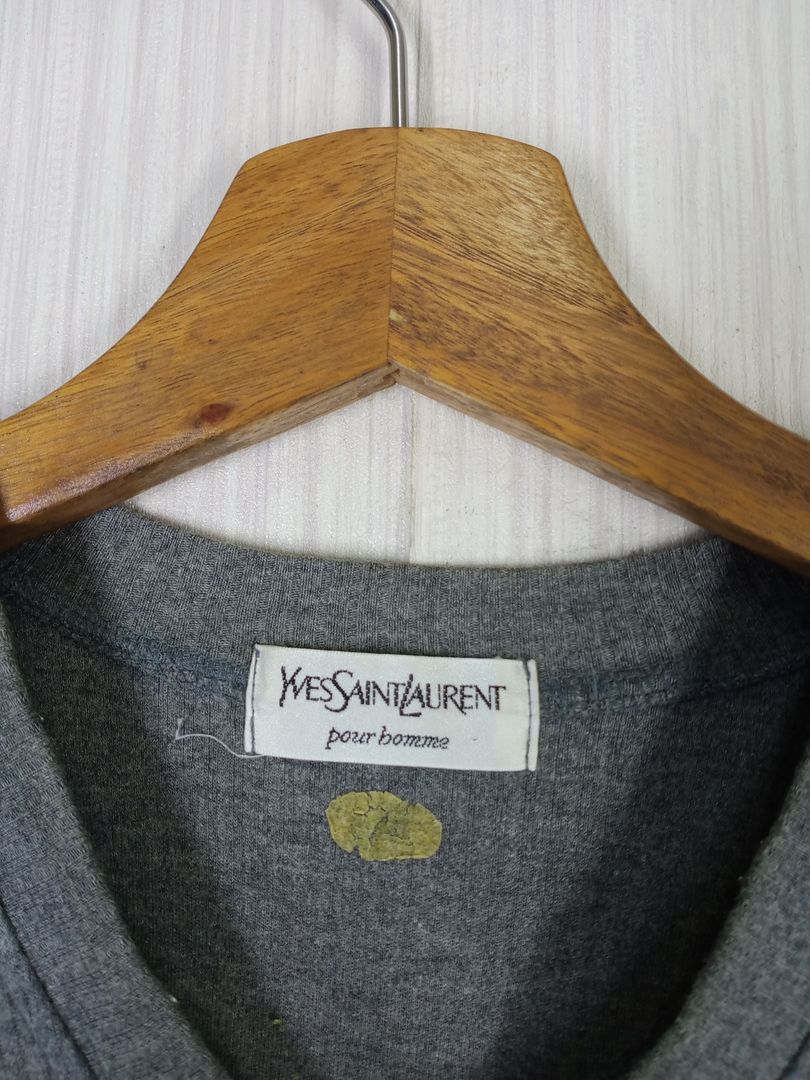 Yves Saint Laurent Vintage Yves Saint Laurent Pour Homme Embroidery Logo Tshirt Size US M / EU 48-50 / 2 - 6 Thumbnail